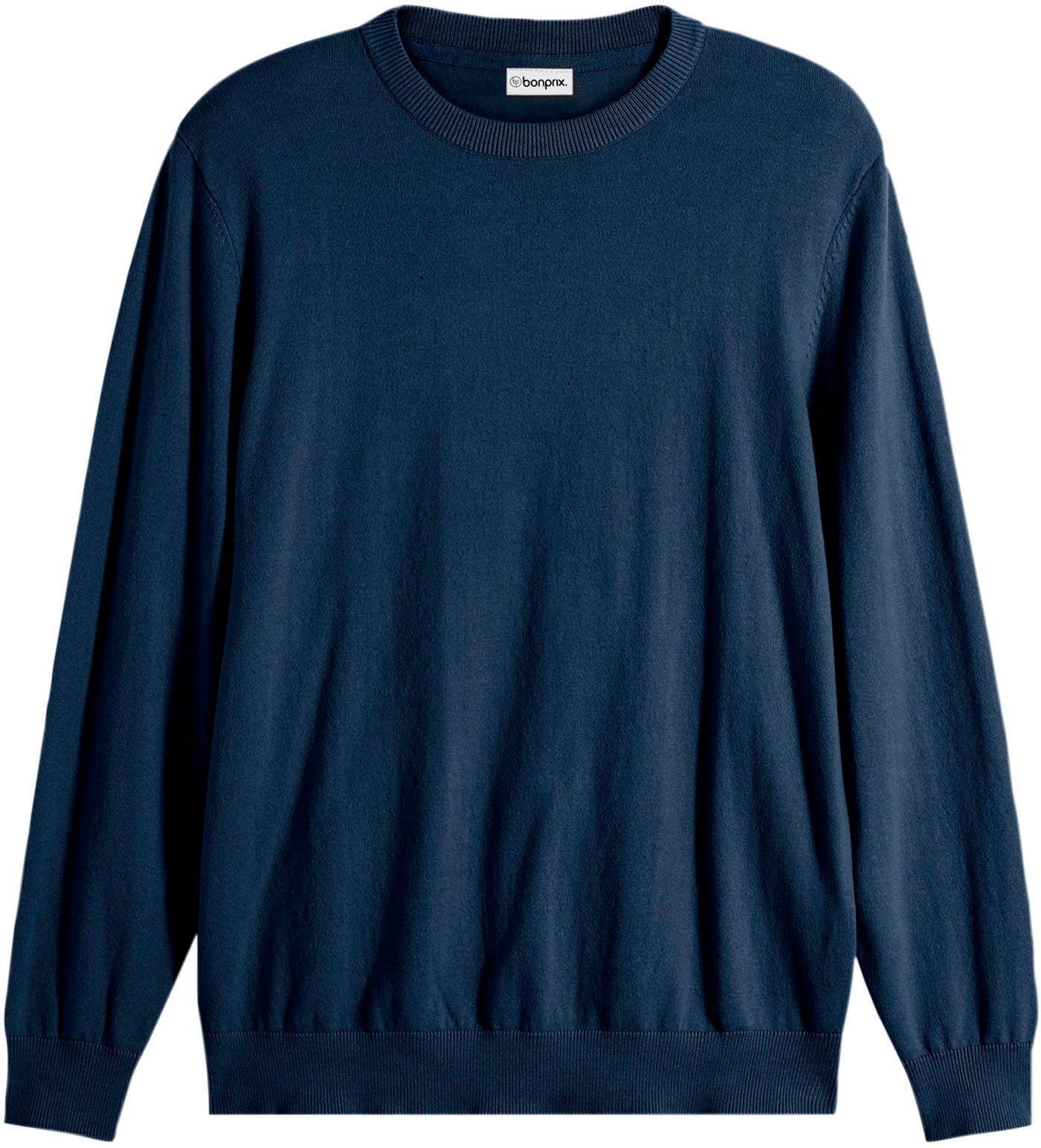 bonprix Pull en tricot aus Baumwolle und Polyamid, mit Rundhalsausschnitt, Regular Fit