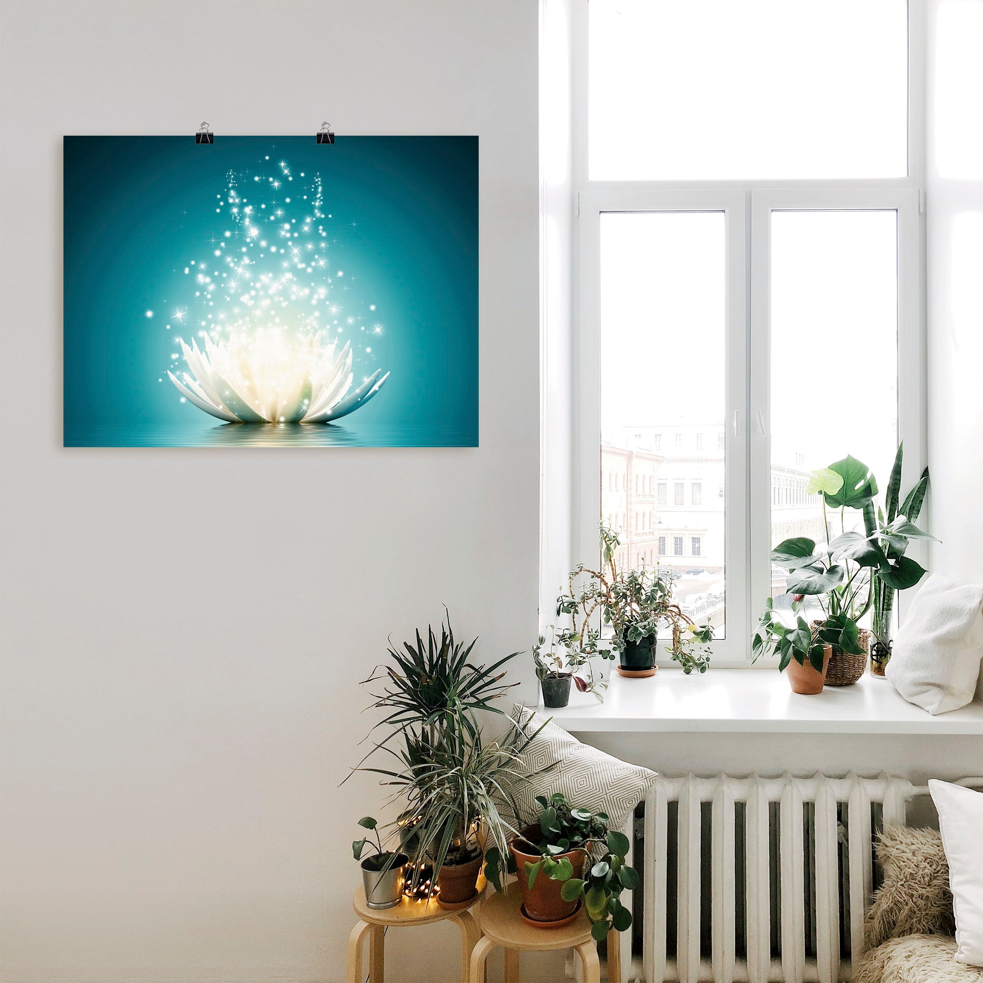 Artland Wandbild »Magie der Lotus-Blume«, Blumen, (1 St.), als Alubild, Outdoorbild, Leinwandbild, Poster, Wandaufkleber