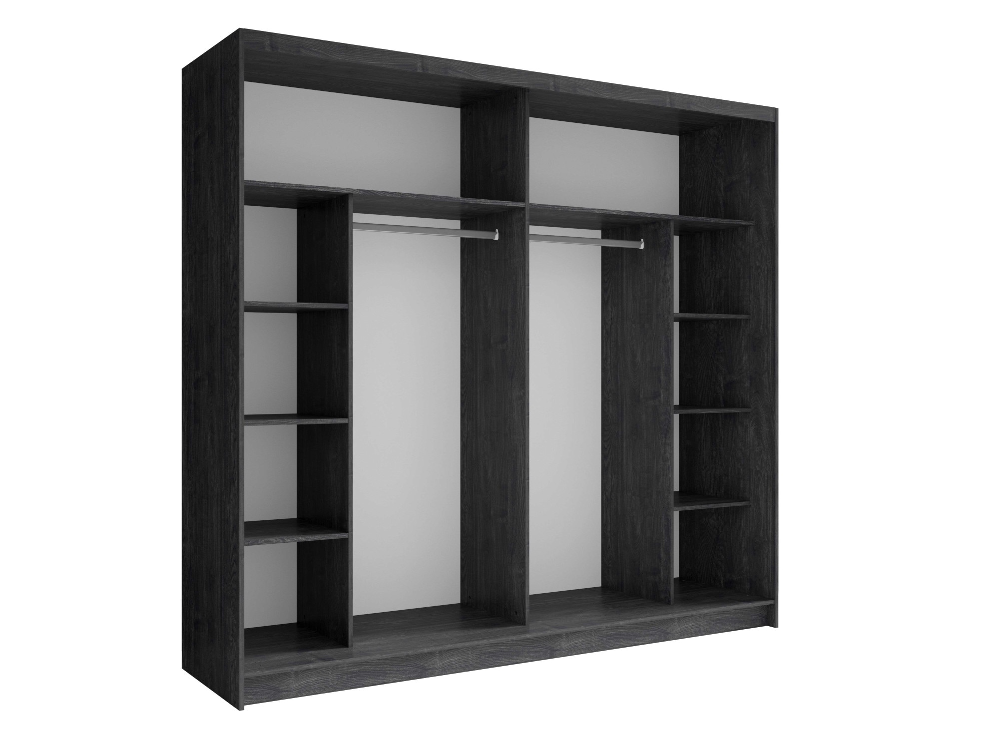 Home affaire Kleiderschrank »PRESSAC mit viel Stauraum, 10 Fächer, 2 Kleiderstangen, Breite 230cm« Garderobe mit 2 Schiebetüren und Spiegel, Masse B/T/H: 230/62/215 cm