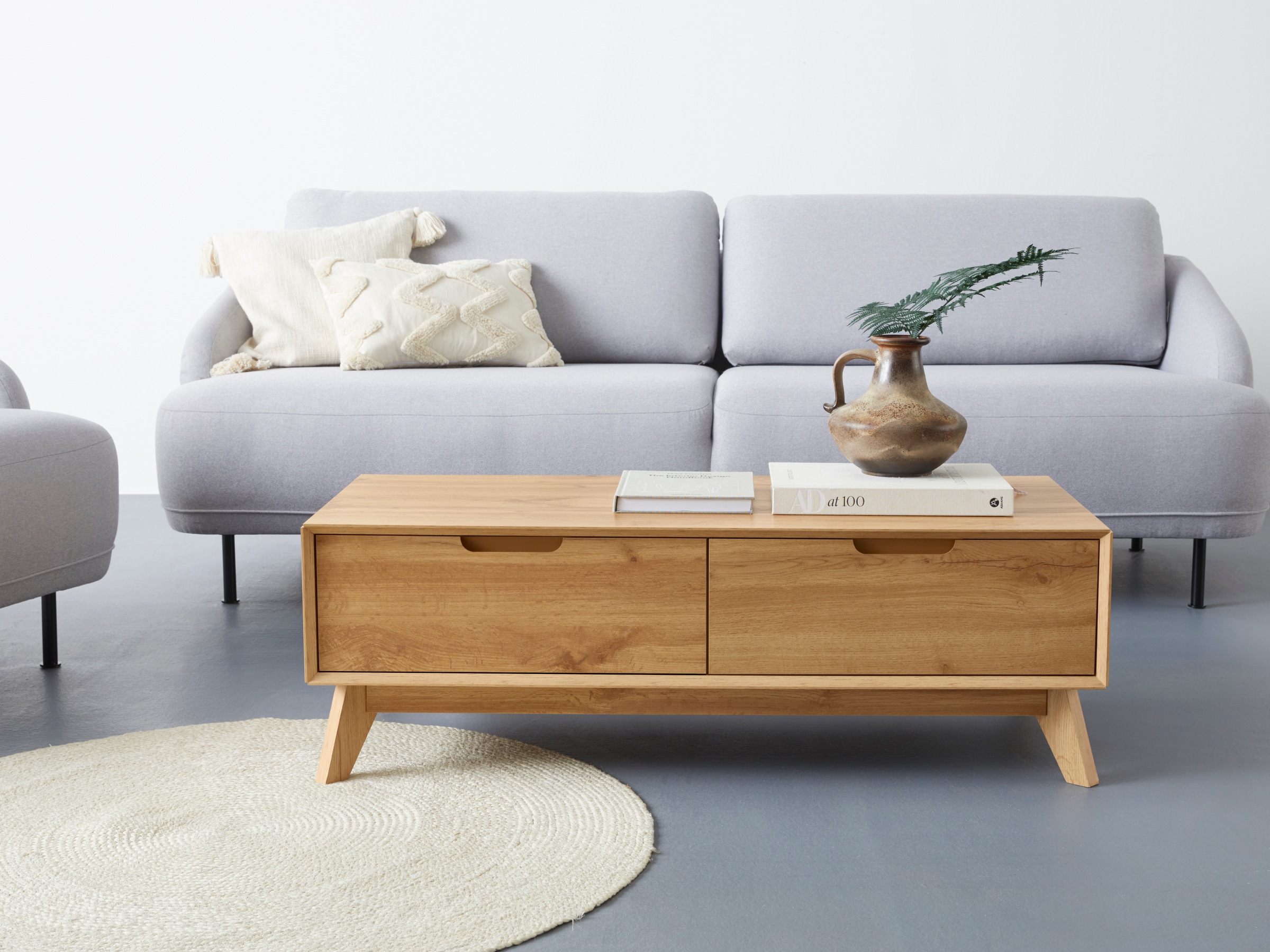 Image of GOODproduct Couchtisch "Pandrup" mit 2 Schubkasten, in verschiedenen Farben erhältlich, Höhe 37 cm