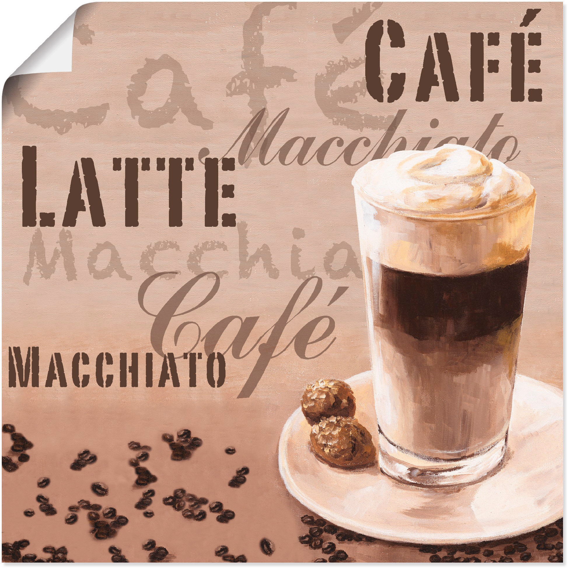 Image of Artland Wandbild »Kaffee - Latte Macchiato«, Getränke, (1 St.), in vielen Grössen & Produktarten - Alubild / Outdoorbild für den Aussenbereich, Leinwandbild, Poster, Wandaufkleber / Wandtattoo auch für Badezimmer geeignet bei Ackermann Versand Schweiz