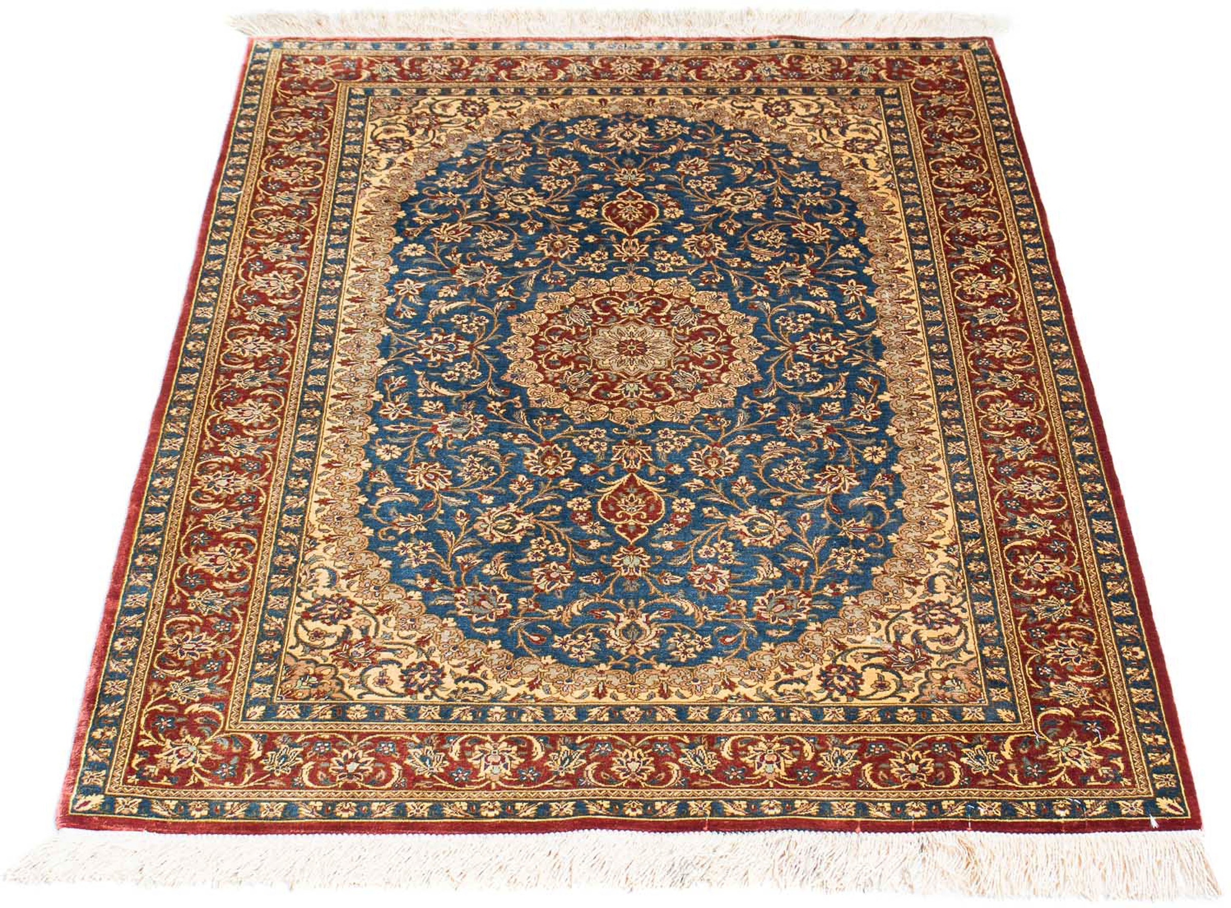 Image of morgenland Orientteppich »Perser - Ghom - 117 x 80 cm - türkis«, rechteckig, 10 mm Höhe, Wohnzimmer, Handgeknüpft, Einzelstück mit Zertifikat bei Ackermann Versand Schweiz