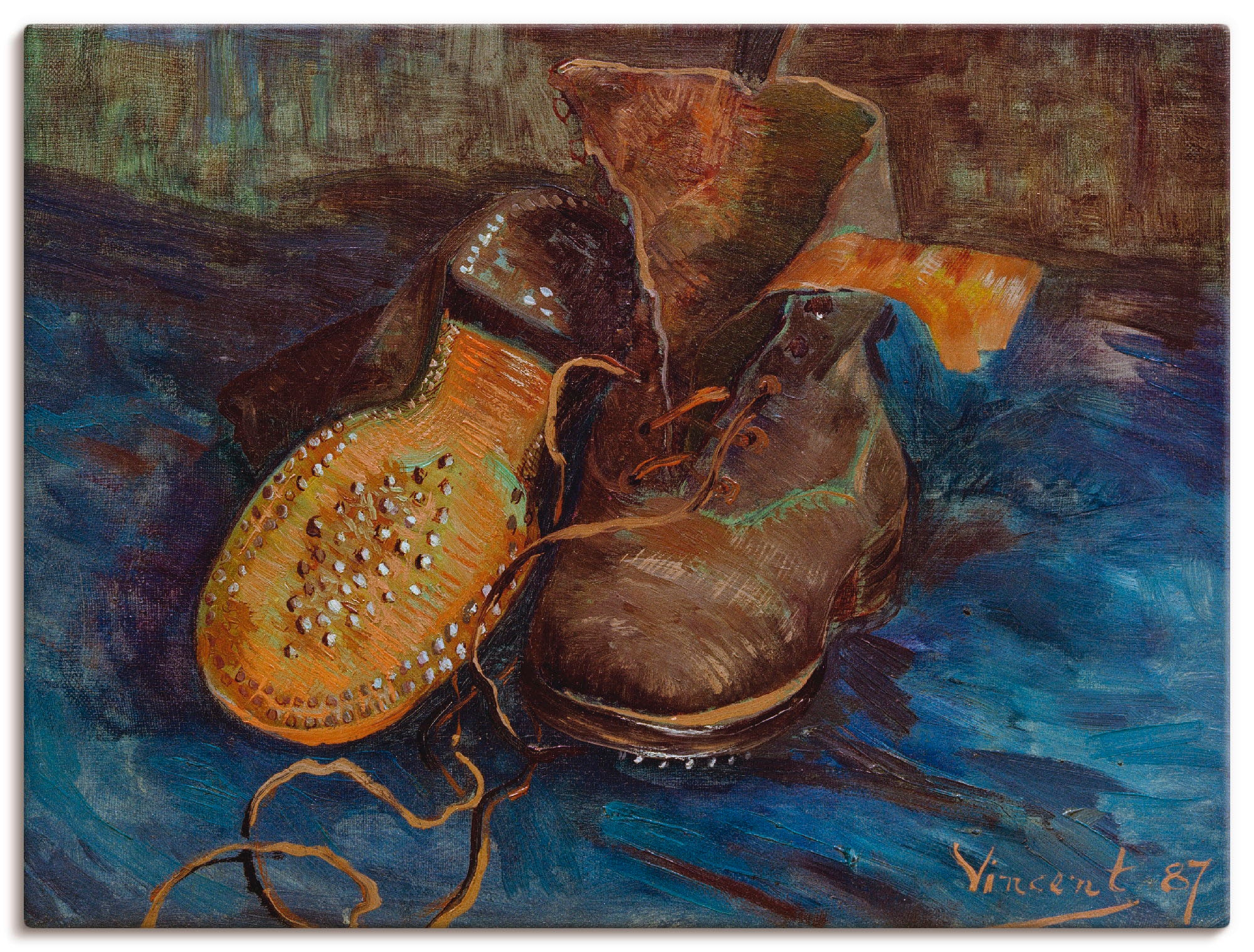 Leinwandbild »Ein Paar Stiefel 1887«, Mode, (1 St.), auf Keilrahmen gespannt