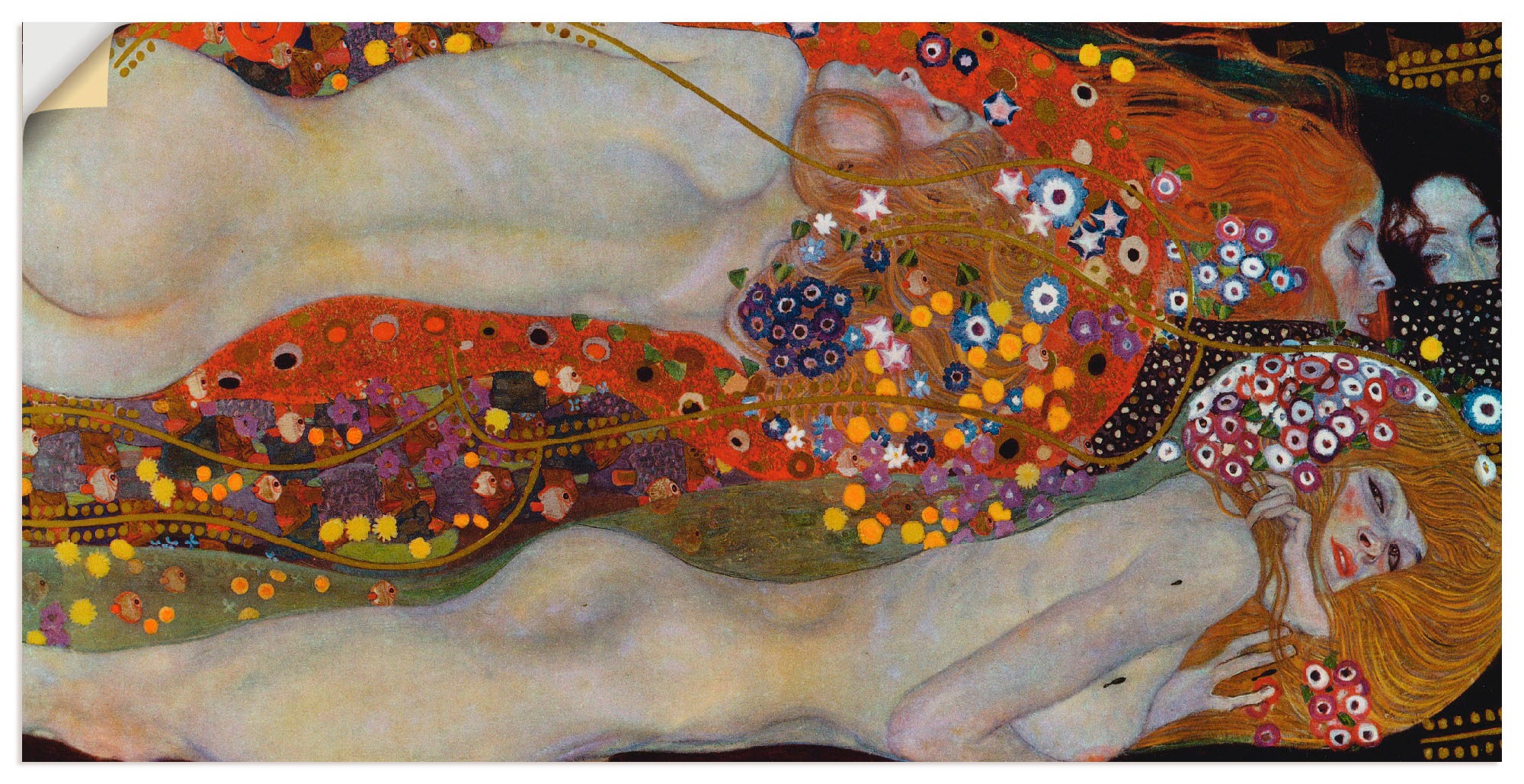 Image of Artland Wandbild »Wasserschlangen II (Die Freundinnen)«, Frau, (1 St.), in vielen Grössen & Produktarten -Leinwandbild, Poster, Wandaufkleber / Wandtattoo auch für Badezimmer geeignet bei Ackermann Versand Schweiz