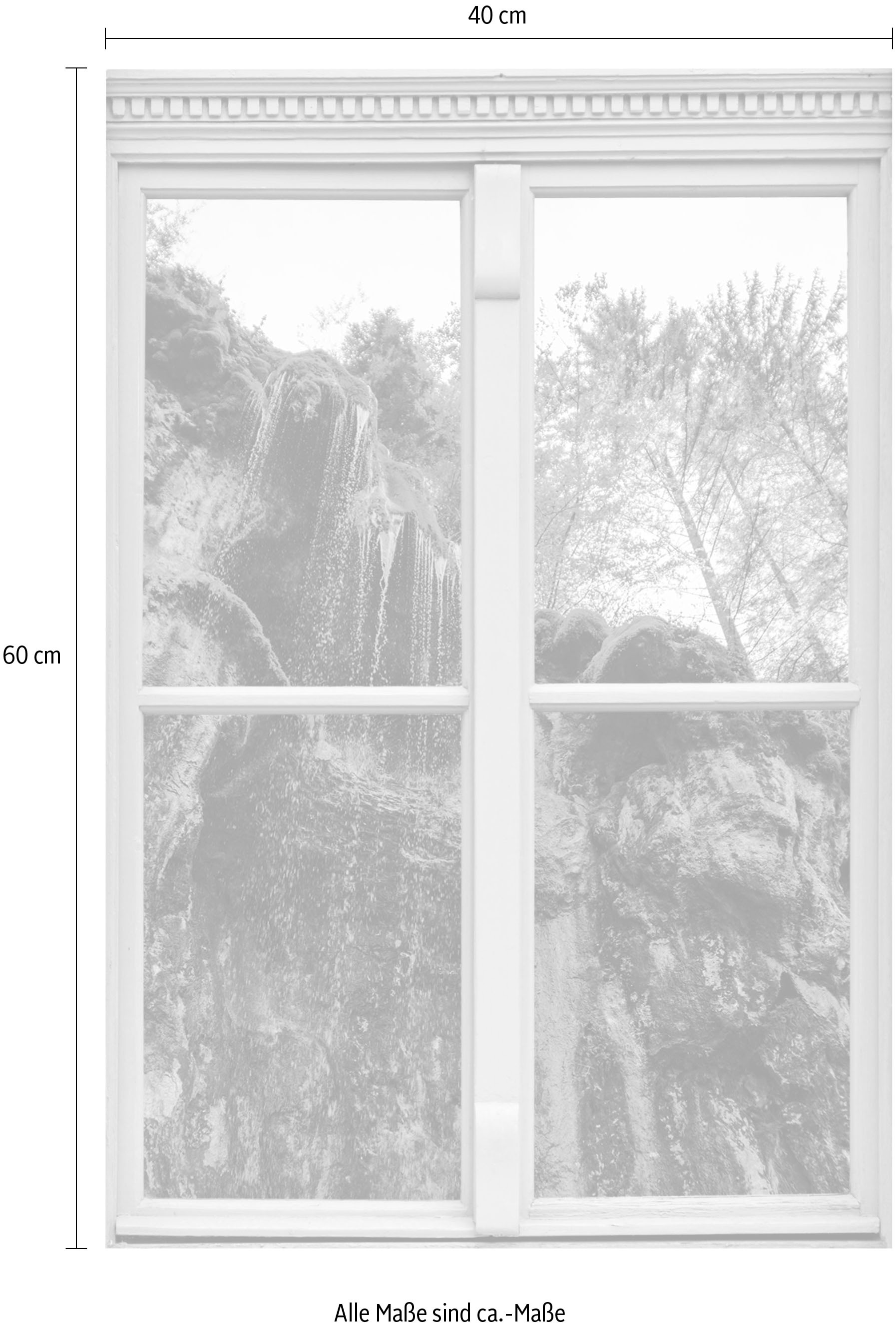 queence Wandsticker »Felswand«, Wandsticker, Wandbild, selbstklebend, 3D, Fenster