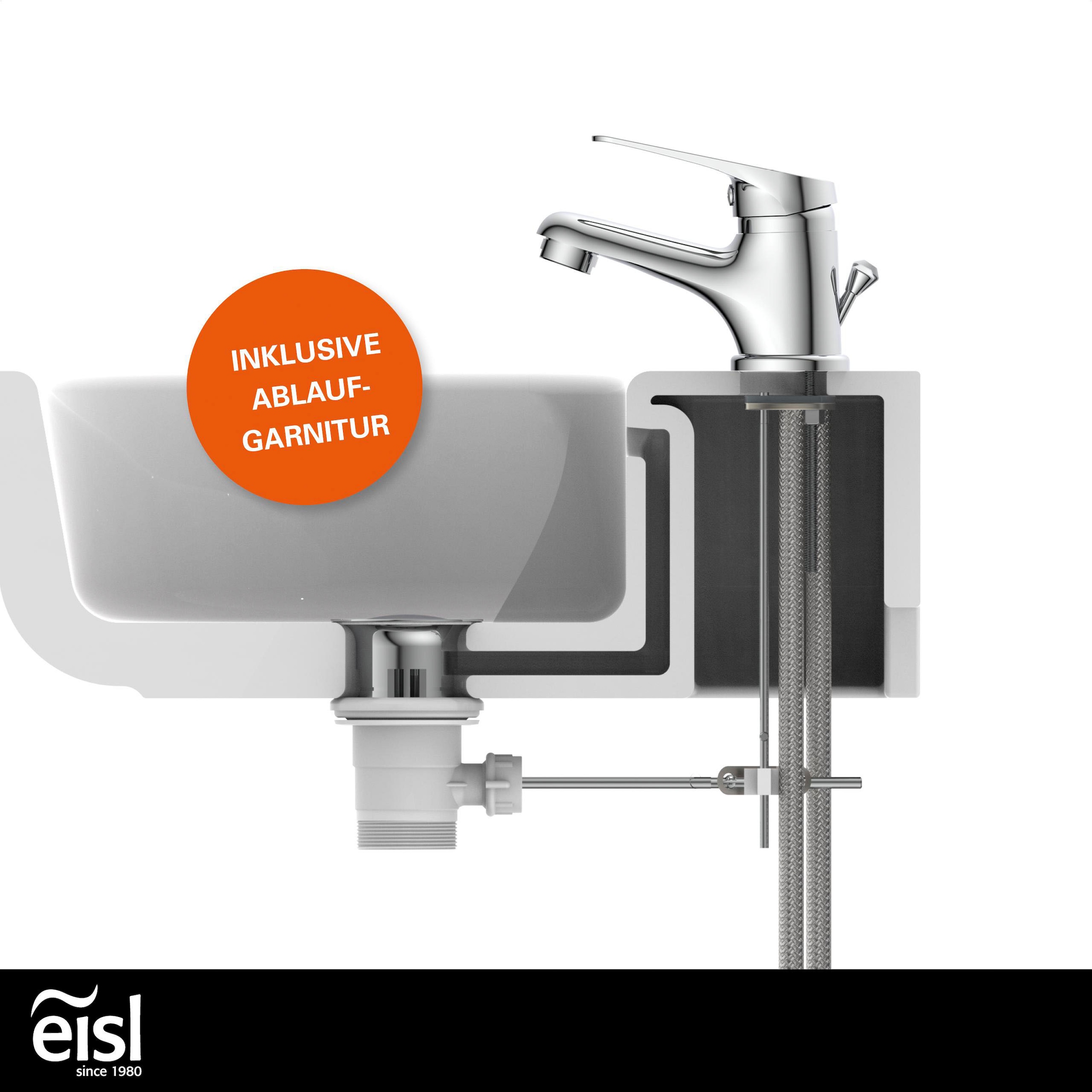 Eisl Robinet de lavabo »SPEED« cartouche céramique remplaçable 35 mm, garniture de vidange en plastique