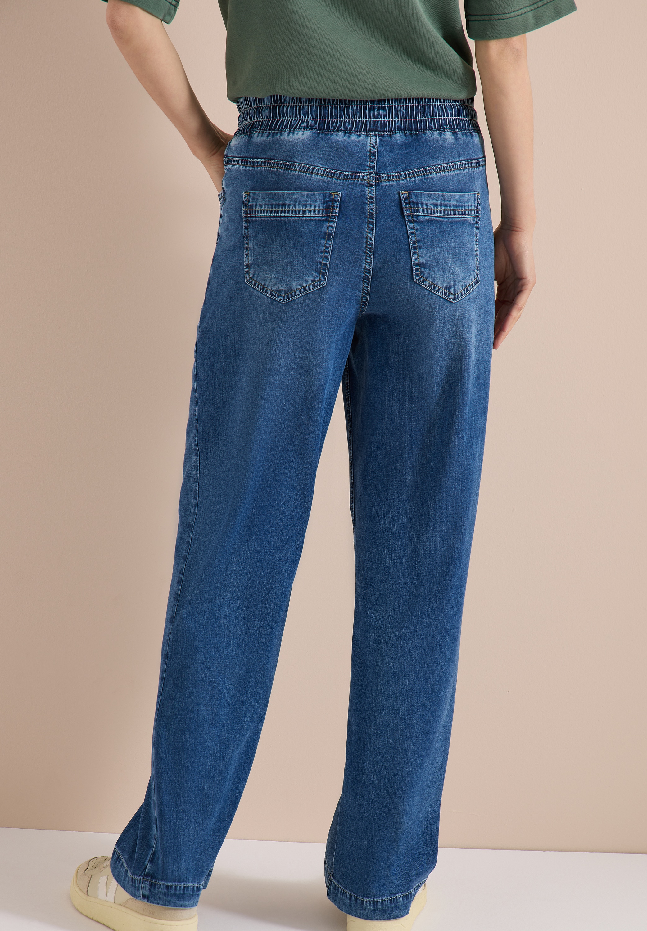 Cecil Jeans loose fit »Style Neele« avec ceinture élastique et cordon de serrage