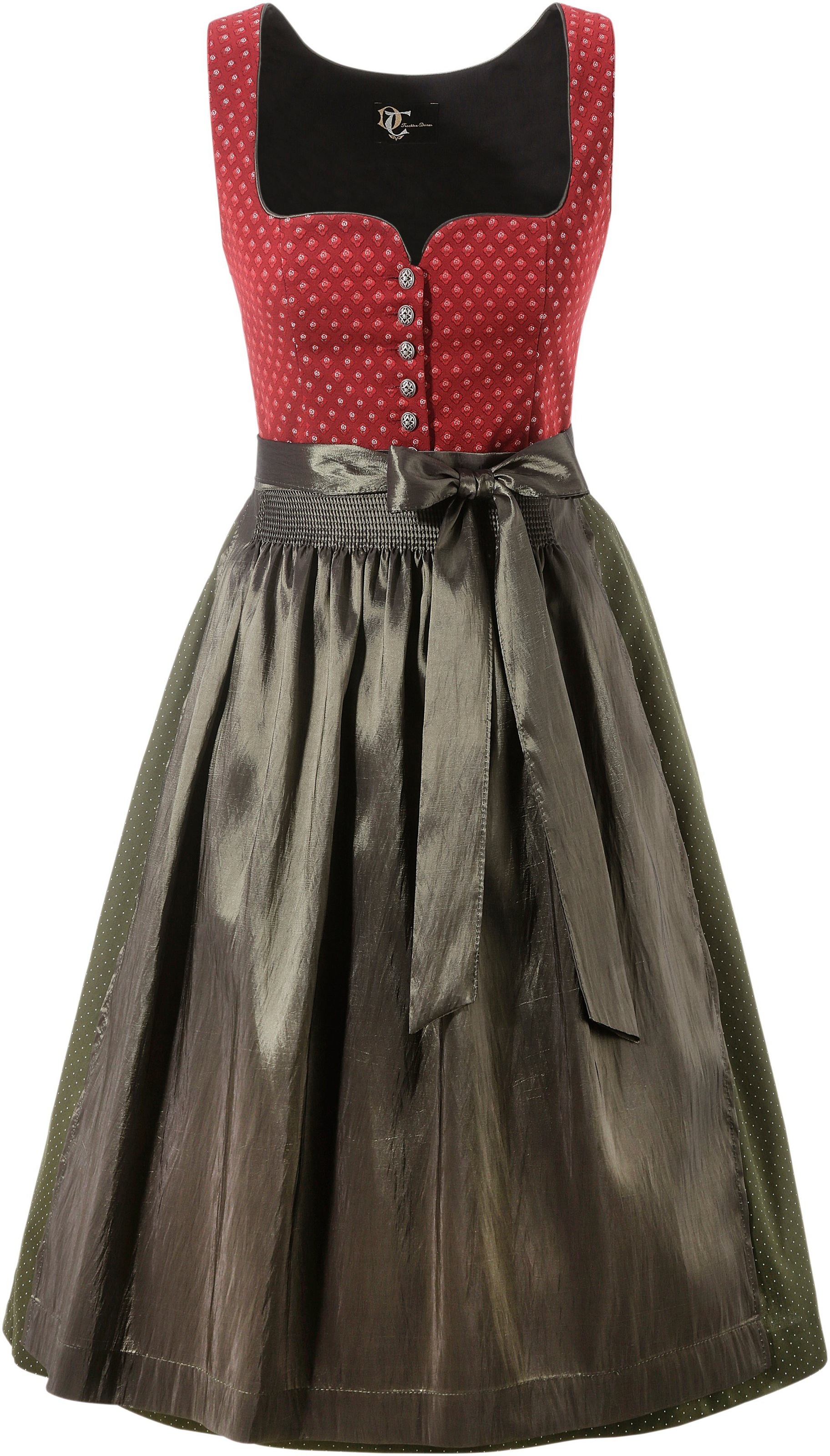 Turi Landhaus Dirndl midi mit schimmernder Schürze