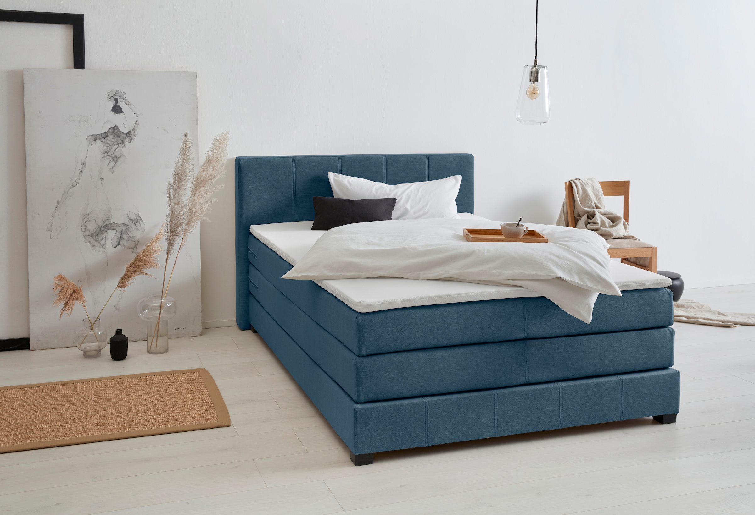 GOODproduct Boxspringbett »Peetu« Taschenfederkern-Matratze, in 4 Breiten und 4 Farben, incl. Topper
