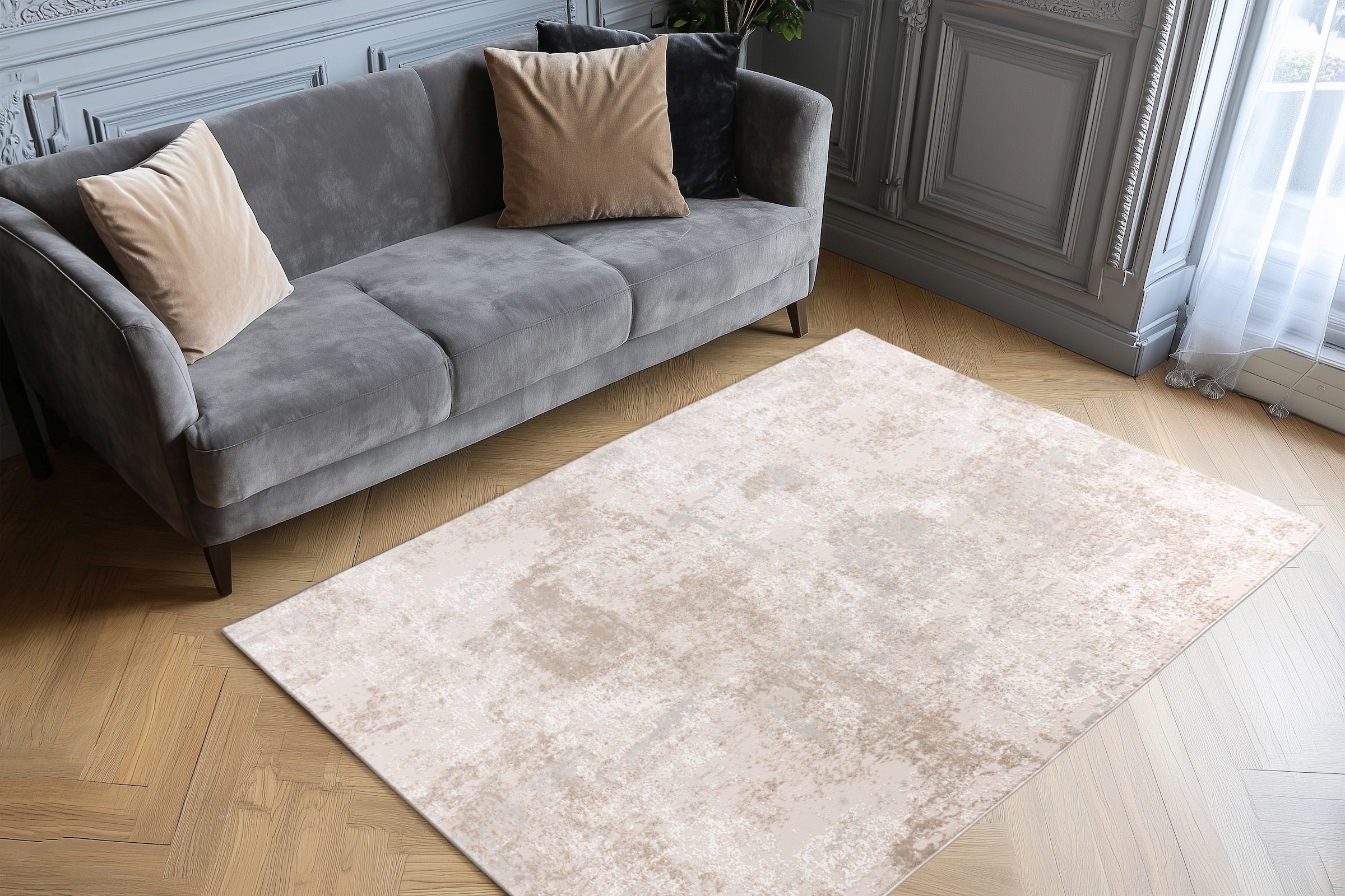 Kayoom Tapis »Stage 725« Rectangulaire 11 mm Höhe poils courts doux, structure, salon