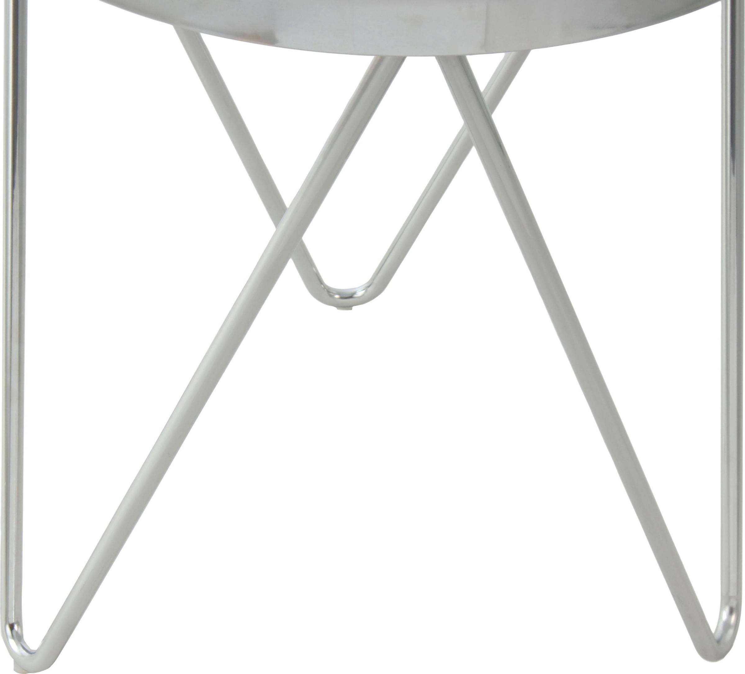 Kayoom Beistelltisch »Bonnie, modernes Gestell in Dreiecksform«, (1 St.), Ablagefläche aus Spiegelglas, modernes Gestell in Dreiecksform