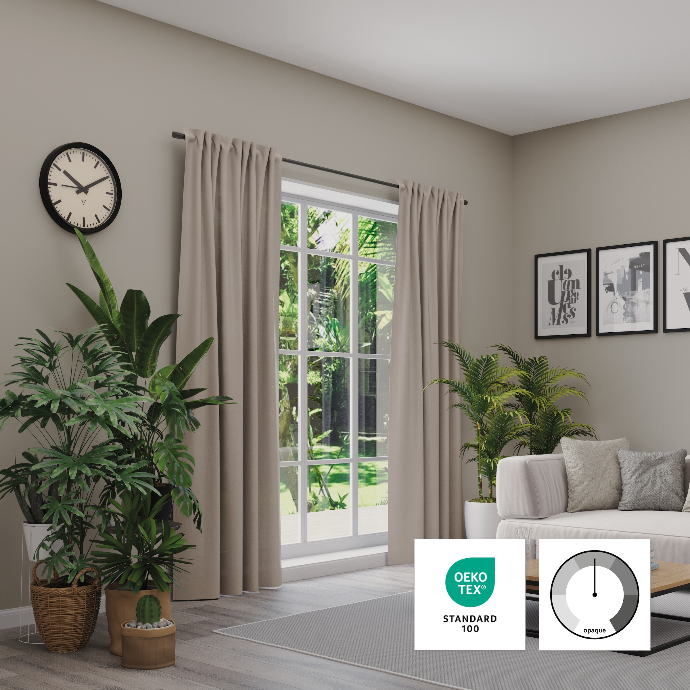 Neutex for you! Rideau »Linessa« Boucles cachées 1 cuis tlg. HxB: 245x137, Schal mit verdeckten Schlaufen