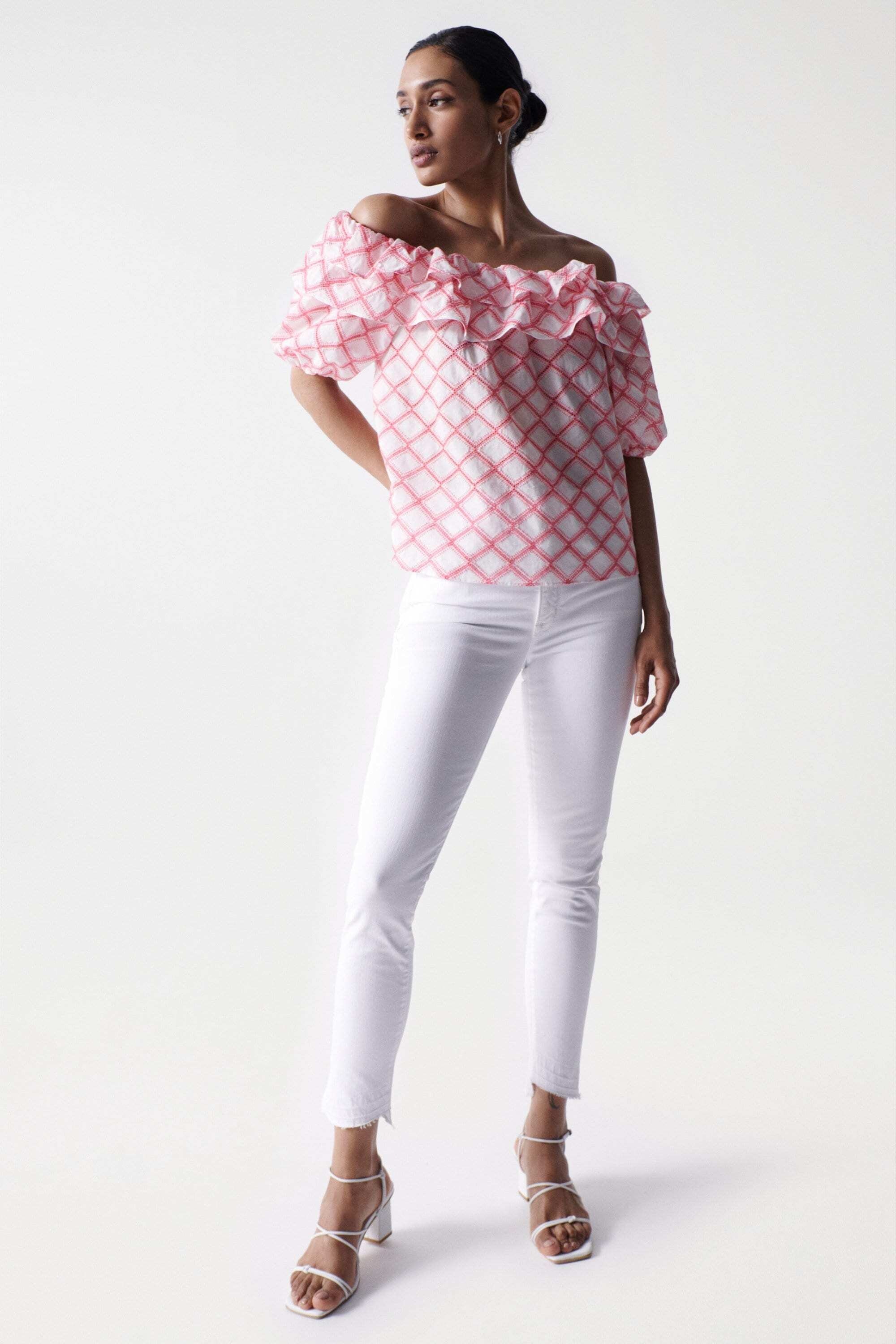 Salsa T-Shirt »T-Shirts Embroidery Off-Shoulder«