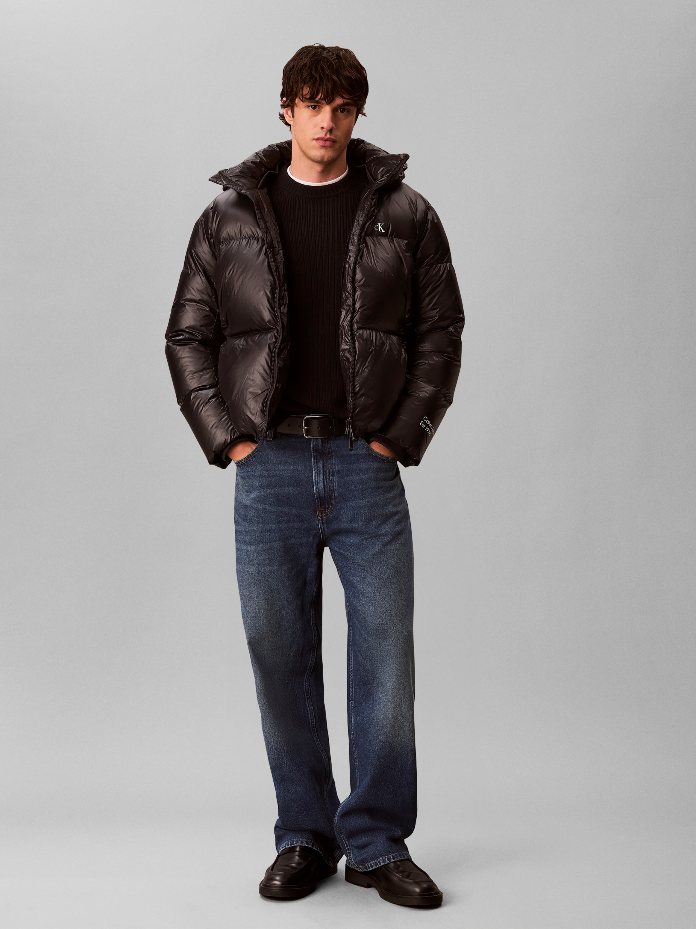 Calvin Klein Veste matelassée »LS GLOSSY DETACHABLE HD DOWN PUF« sans capuche coupe régulière avec capuche