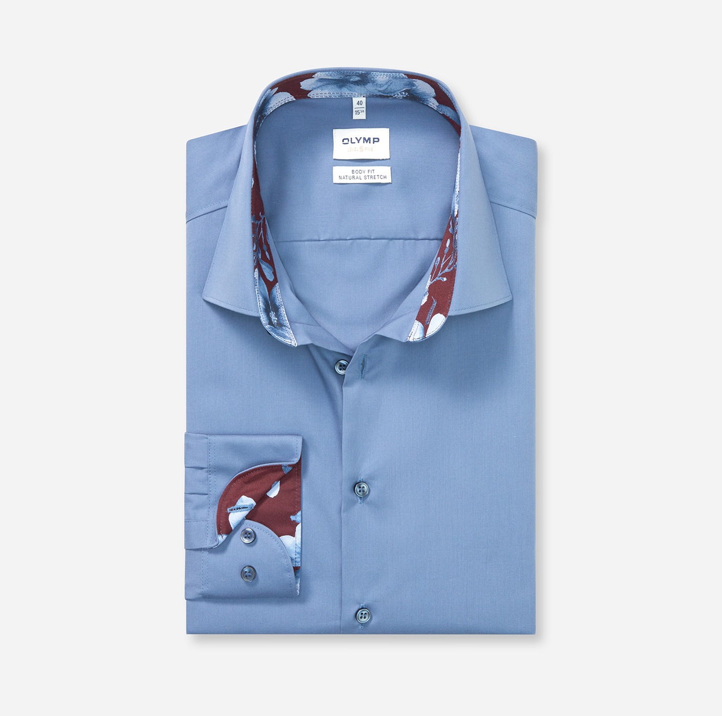 OLYMP Langarmhemd »Level Five« Body Fit, New York Kentkragen, Businesshemd, unifarben