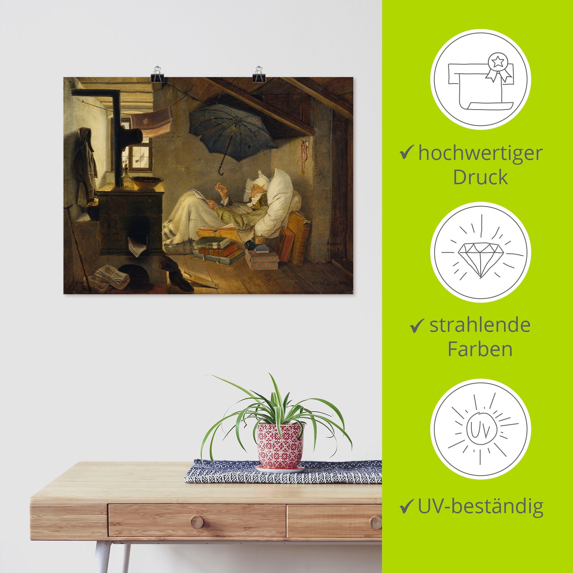 Artland Wandbild »Der arme Poet. 1839« Mann 1 Stk. tlg. als Leinwandbild, Poster, Wandaufkleber in verschied. Grössen