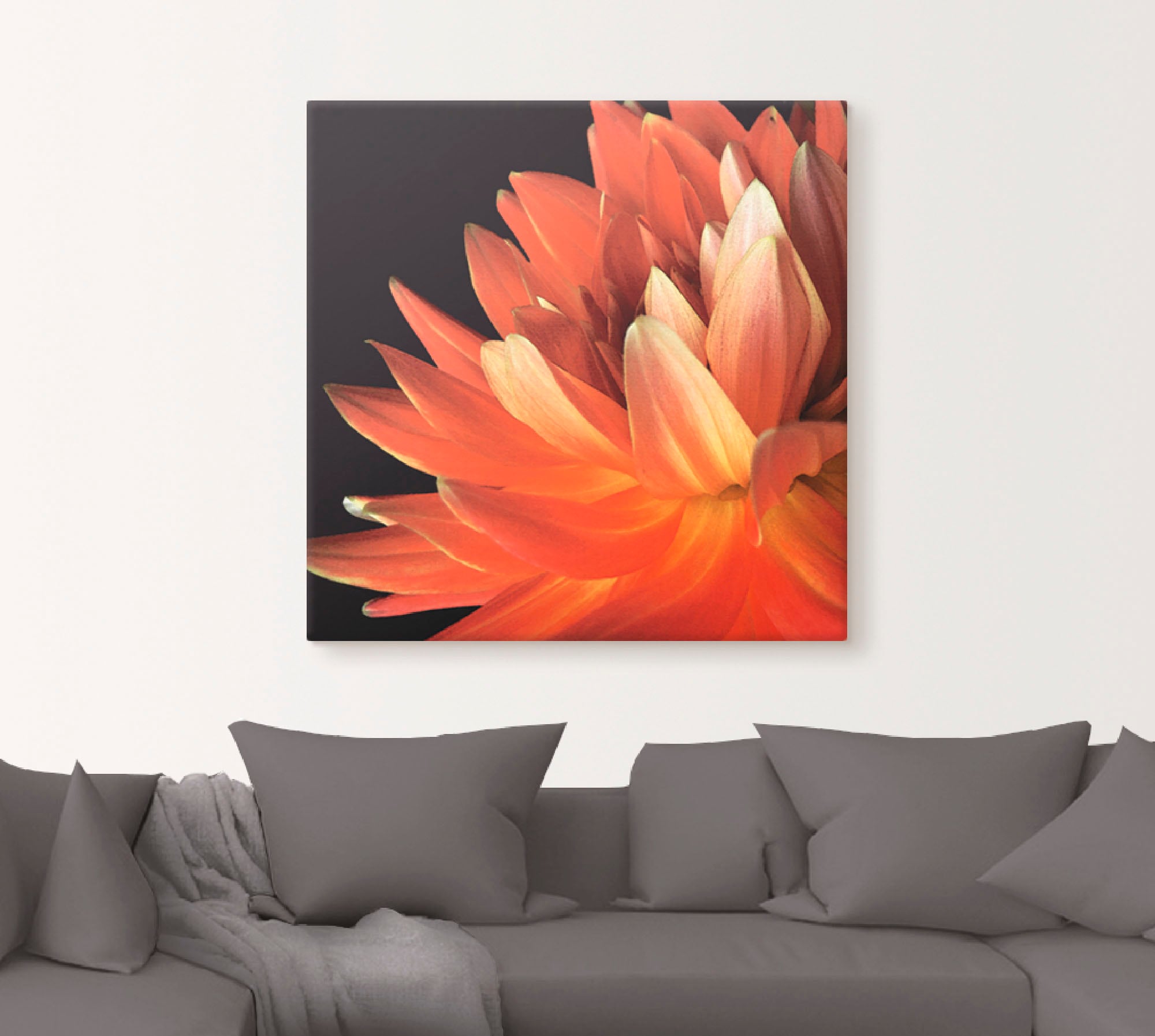 Artland Leinwandbild »Rote Dahlie«, Blumen, (1 St.), auf Keilrahmen gespannt