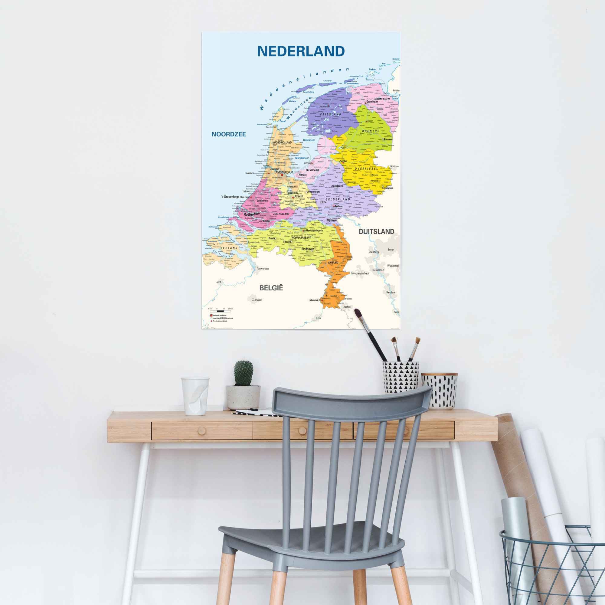 Niederländischer Text«, (1 Niederländisch Landkarten, Niederlande Reinders! Schulkarte »Poster St.) Poster bequem kaufen -