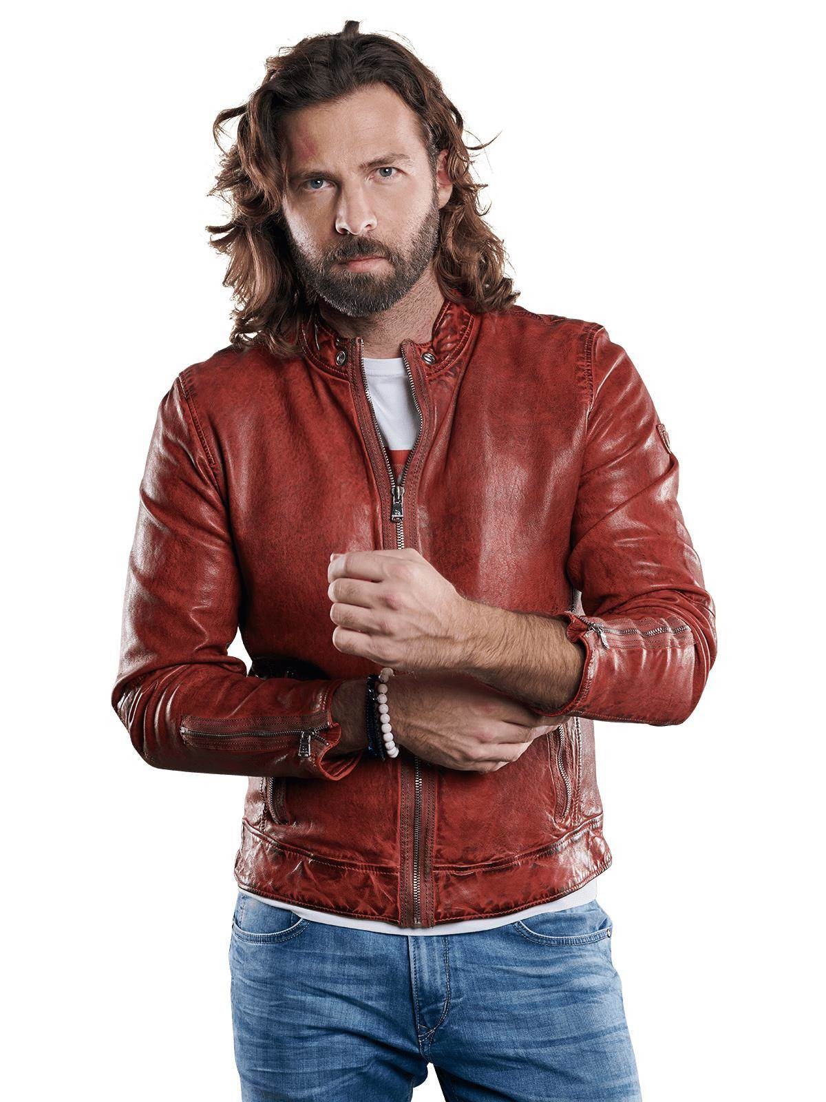 kernige Lederjacke mit Hingucker-Garantie