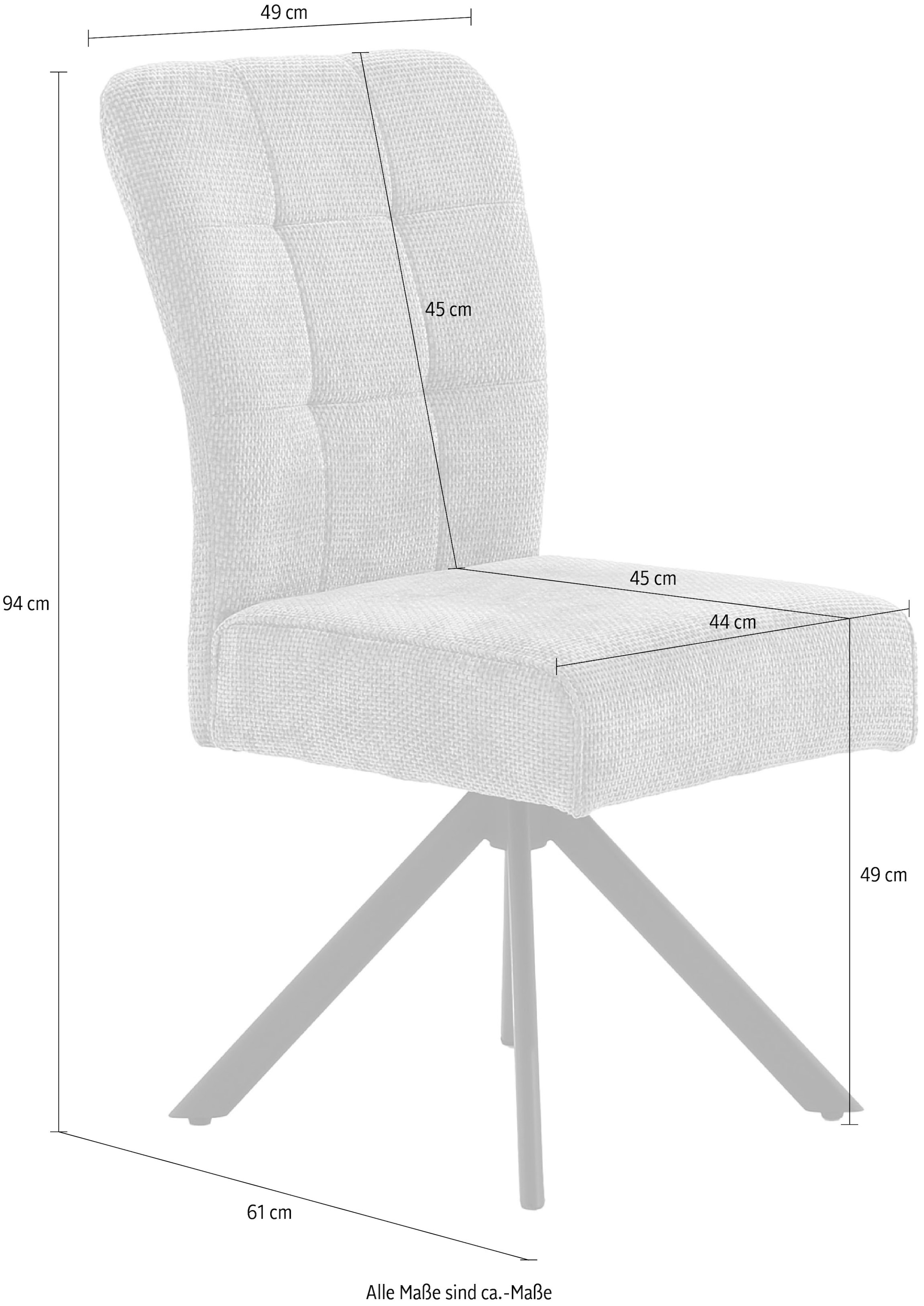 Jockenhöfer Gruppe Chaise pivotante »Becky (Set, 4 St.)« (Ensemble) 4 cuisinclut fonction pivotante (360°), ressorts ensachés, supporte jusqu’à 150kg