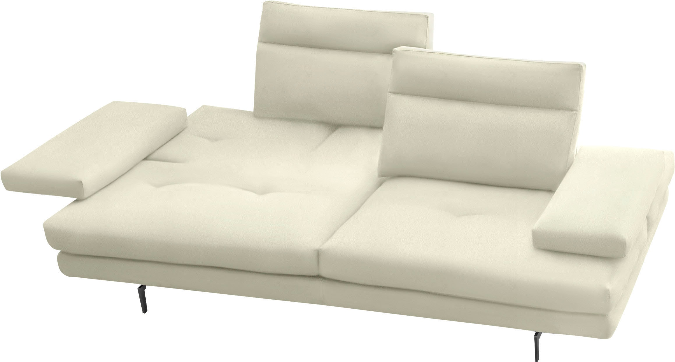 CALIA ITALIA 3-Sitzer inkl. Sitztiefenverstellung und Armteilfunktion, Füsse in Schwarz matt