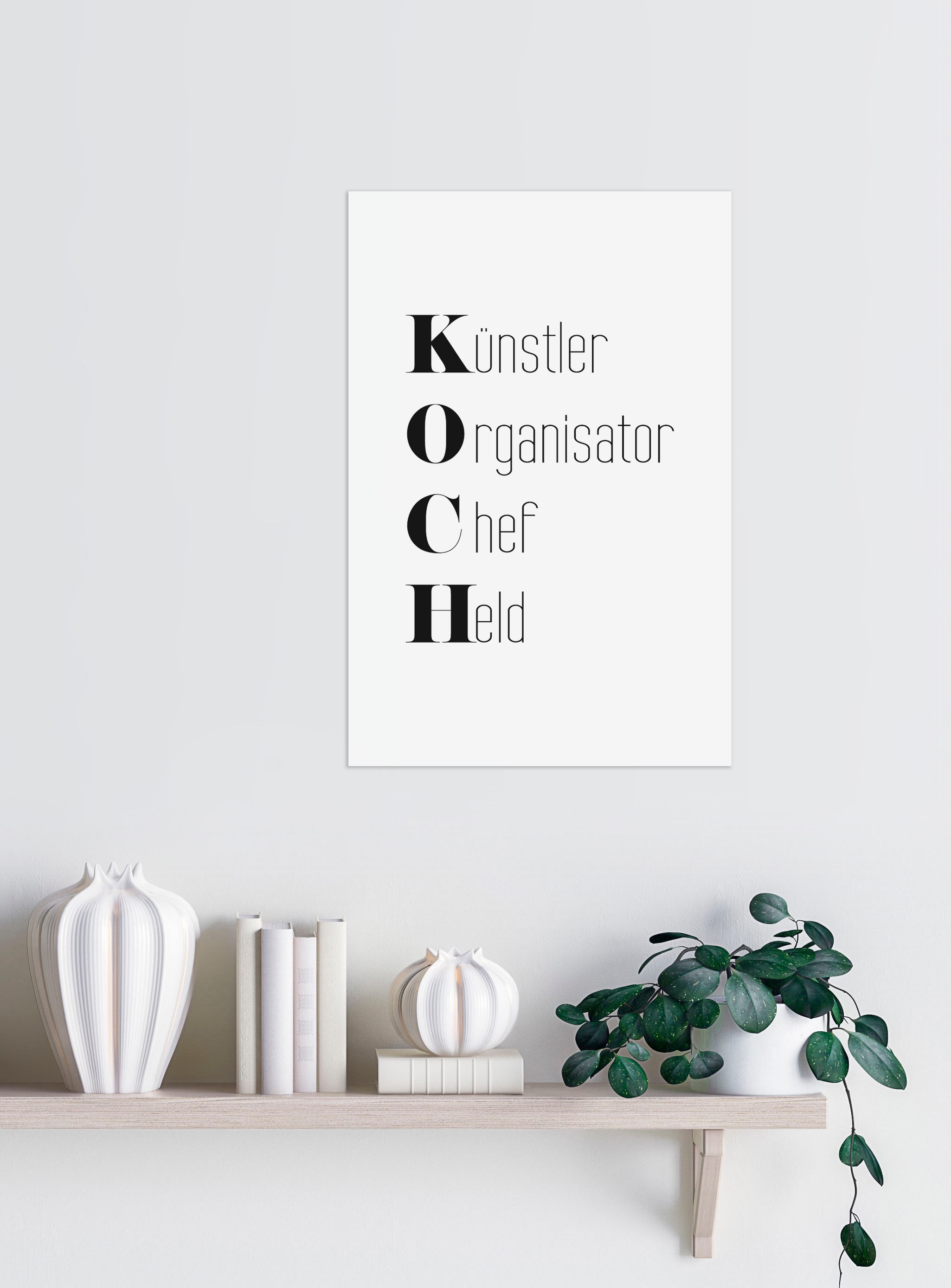 queence Wanddekoobjekt »KOCH«, Stahlschild, Blechschild, Spruch, Witzig, Wanddeko, retro, 20x30cm