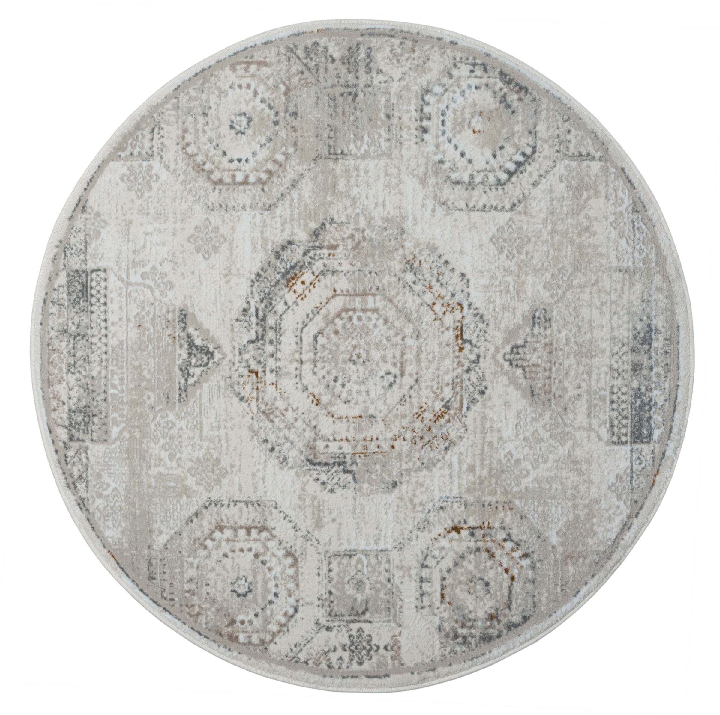 Myflair Möbel & Accessoires Teppich »My Kazak«, rund, 10 mm Höhe, Kurzflor, Retro-Style, besonders weich durch Microfaser