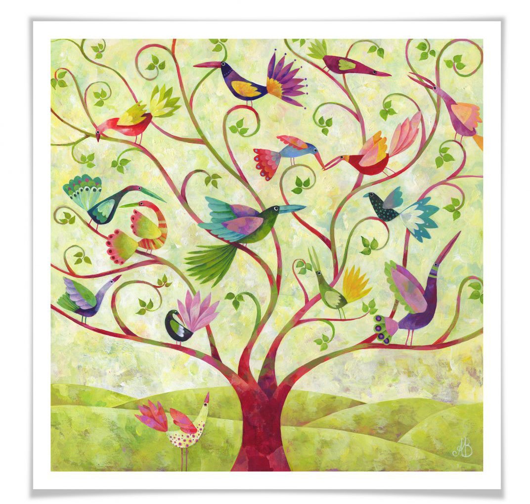 Image of Wall-Art Poster »Märchen Wandbilder Exotische Vögel«, Vögel, (1 St.), Poster, Wandbild, Bild, Wandposter bei Ackermann Versand Schweiz