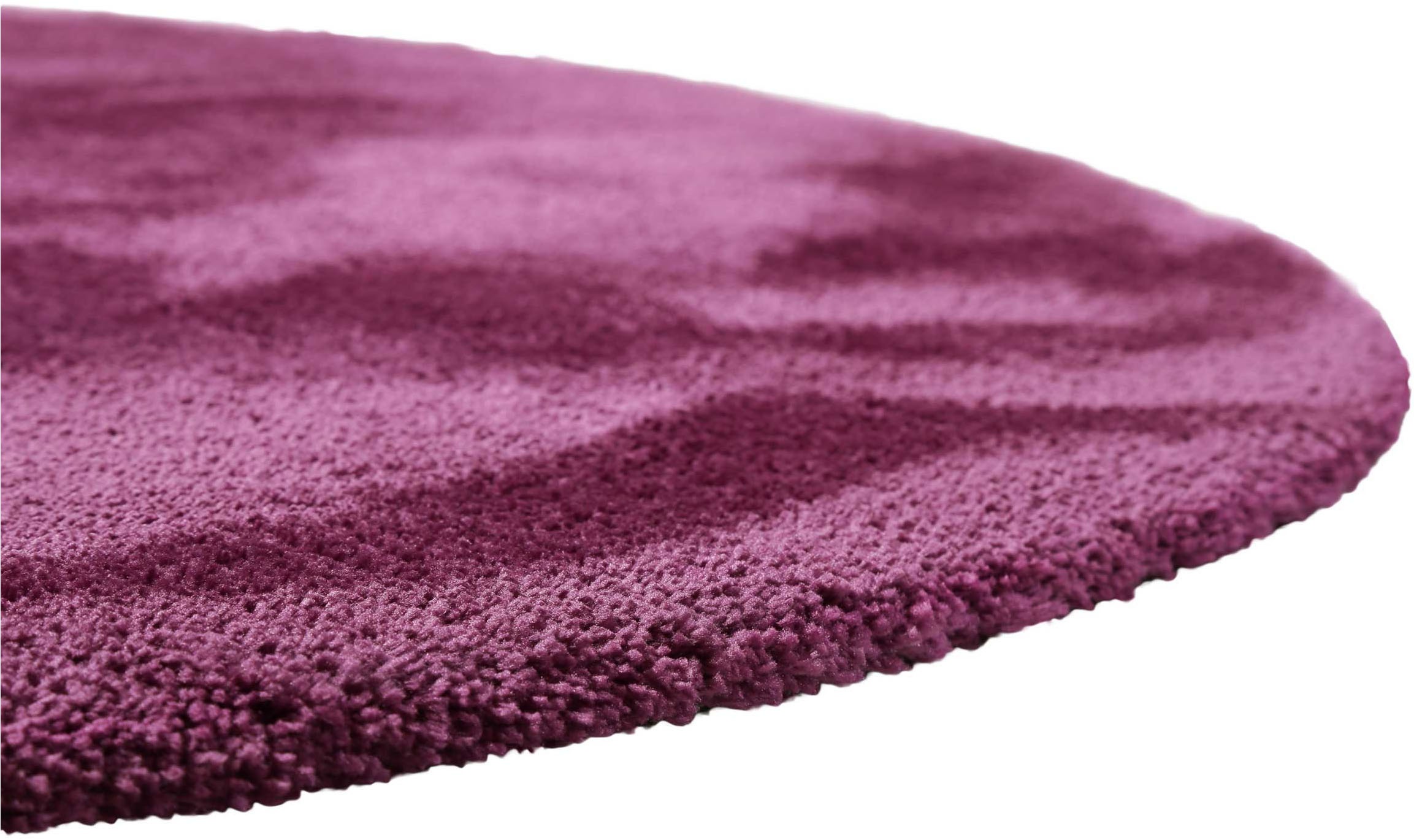 Homie Living Teppich »Pisa«, rund, 25 mm Höhe, Hochflor, Microfaser, uni, weich, Shaggy, Wohnzimmer, Schlafzimmer