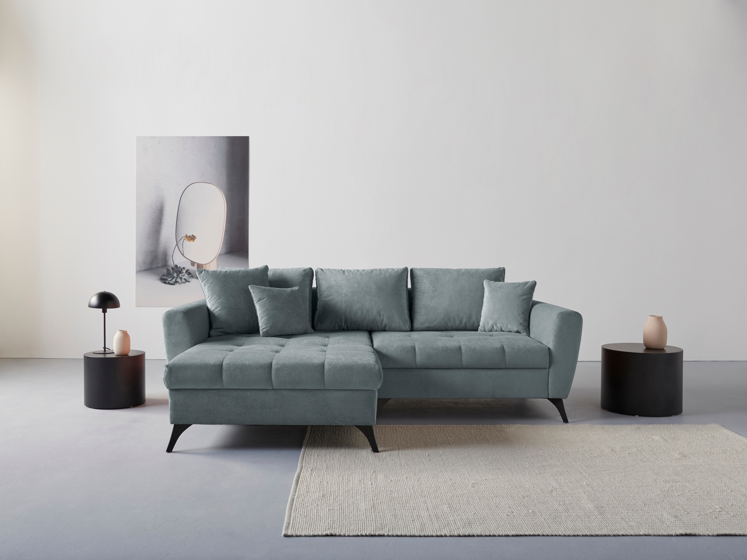 INOSIGN Ecksofa »Lörby L-Form«, Belastbarkeit bis 140kg pro Sitzplatz, auch mit Aqua clean-Bezug