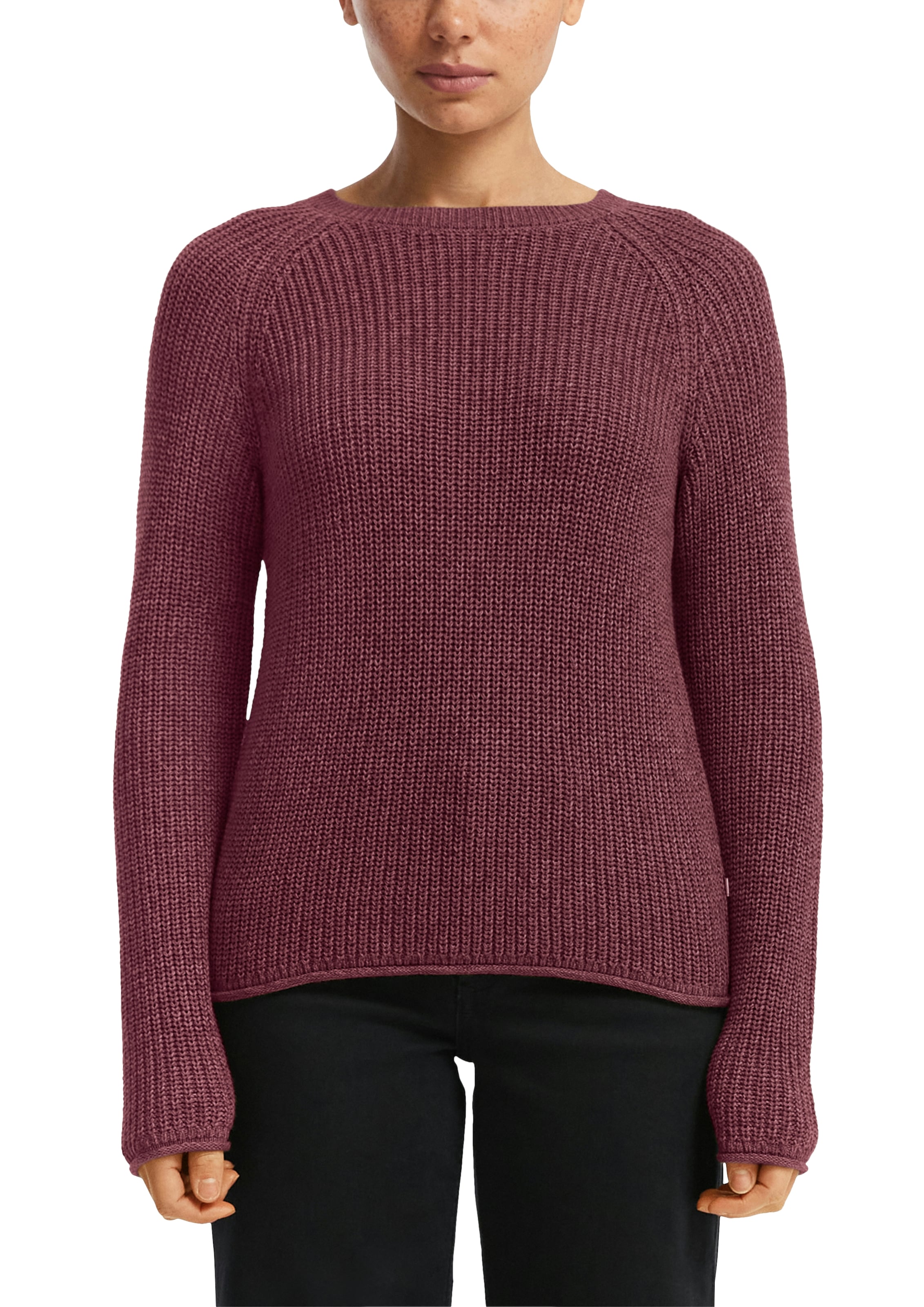 Image of QS Strickpullover mit Strickmuster und Rundhalsausschnitt