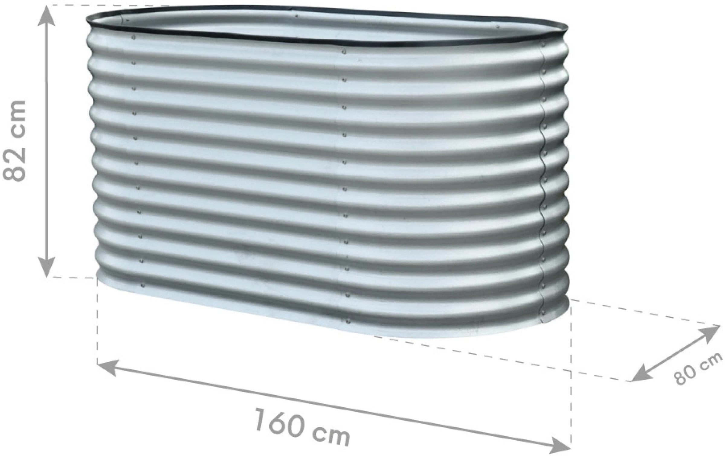 WESTMANN Hochbeet »Oval« BxTxH: 160x80x82 cm, silber