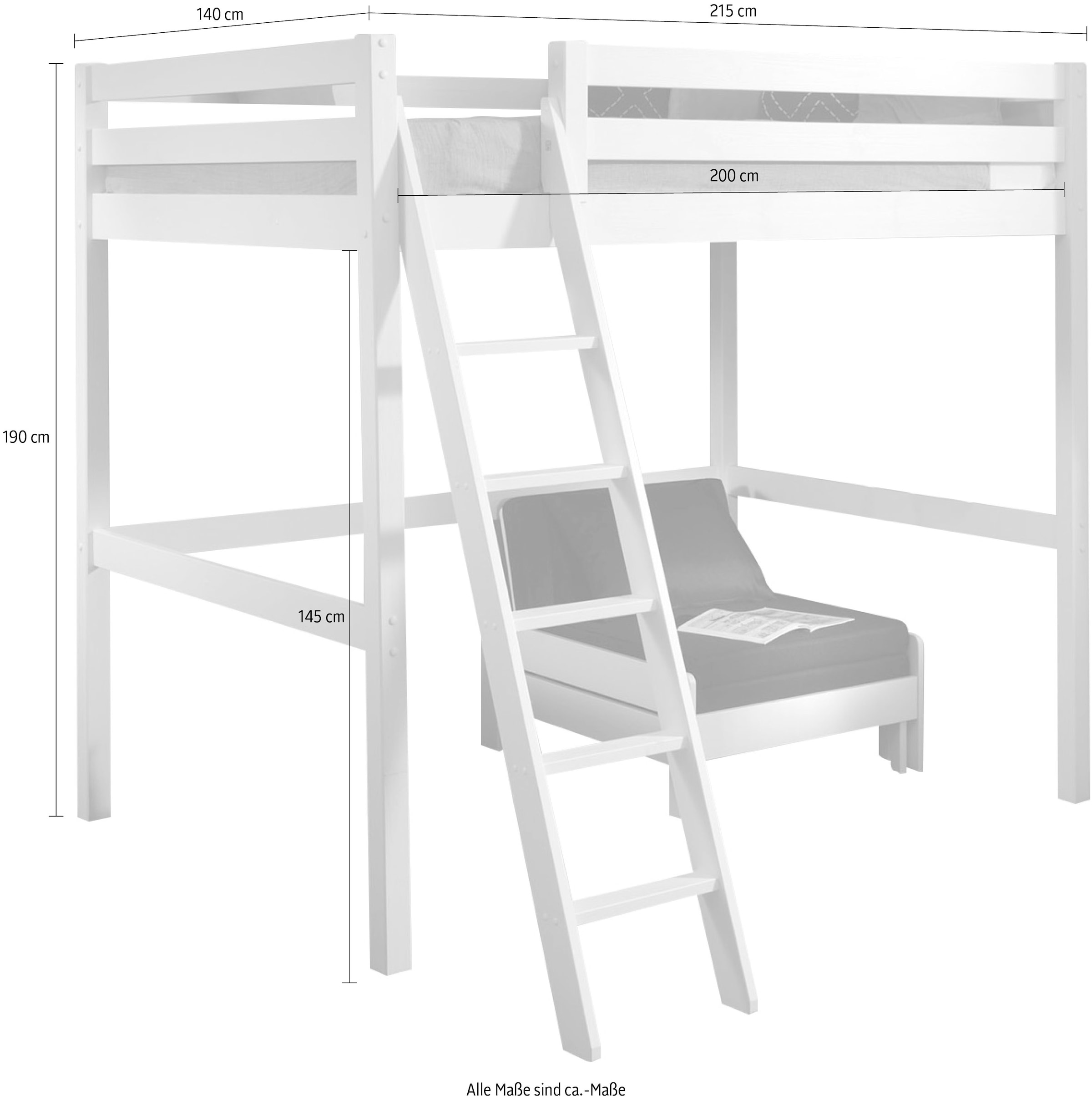 Vipack Hochbett »Pino« Made in Europe,  mit Sessel