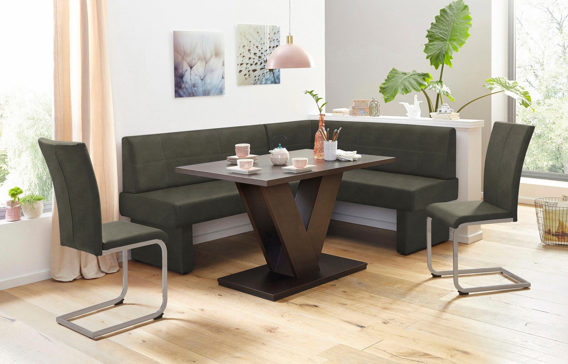 Home affaire Freischwinger »Nils« (Set) 2 Stk.Stuhl belastbar bis 120 Kg, Gestell Metall im Chrom-Look oder Schwarz