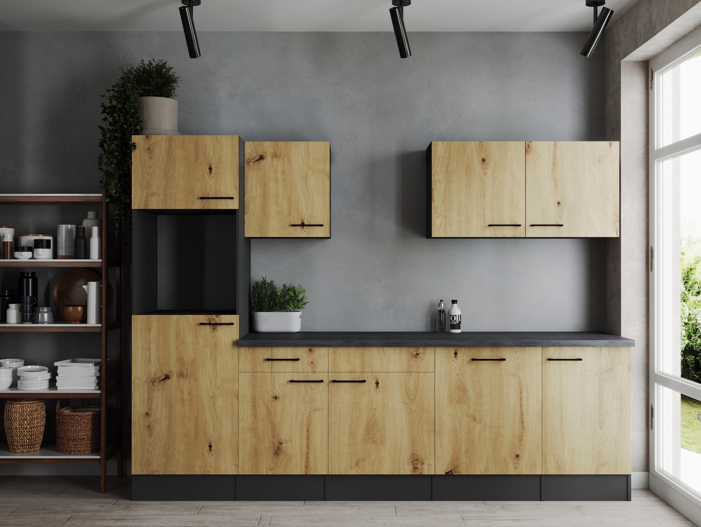 RESPEKTA Kitchenette »Oliver« largeur 280 cm, hauteur de travail 90 cm, configuration exclusive pour OTTO