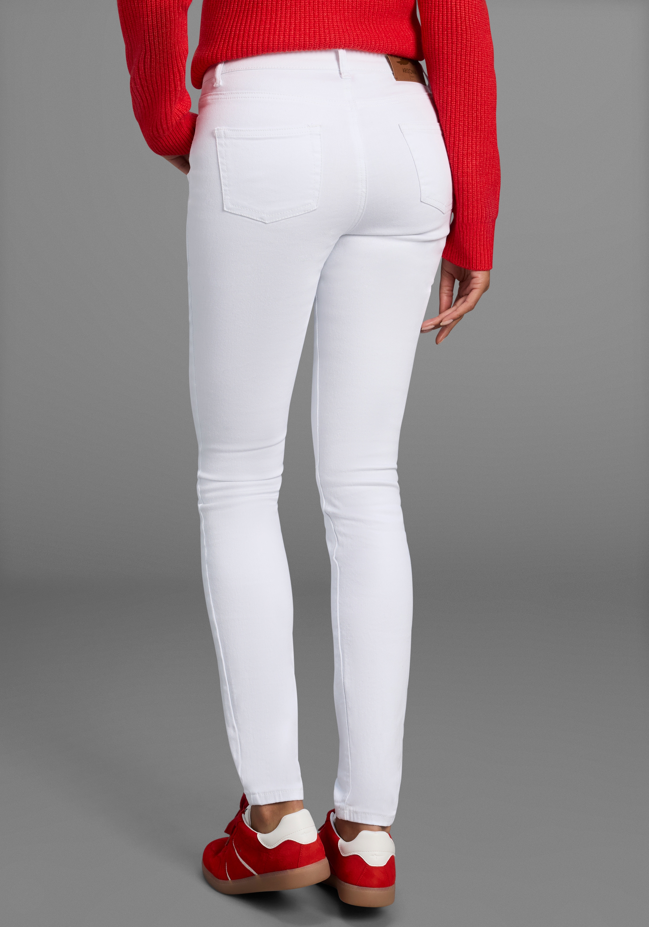 Arizona Slim-fit-Jeans »Shaping« enge Passform,  Röhrenjeans,  Used-Look-Waschung,  hohe Leibhöhe