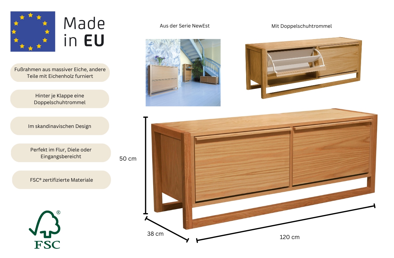 Woodman Sitzbank »NewEst«, im skandinavian Design, Holzfurnier aus Eiche, FSC®