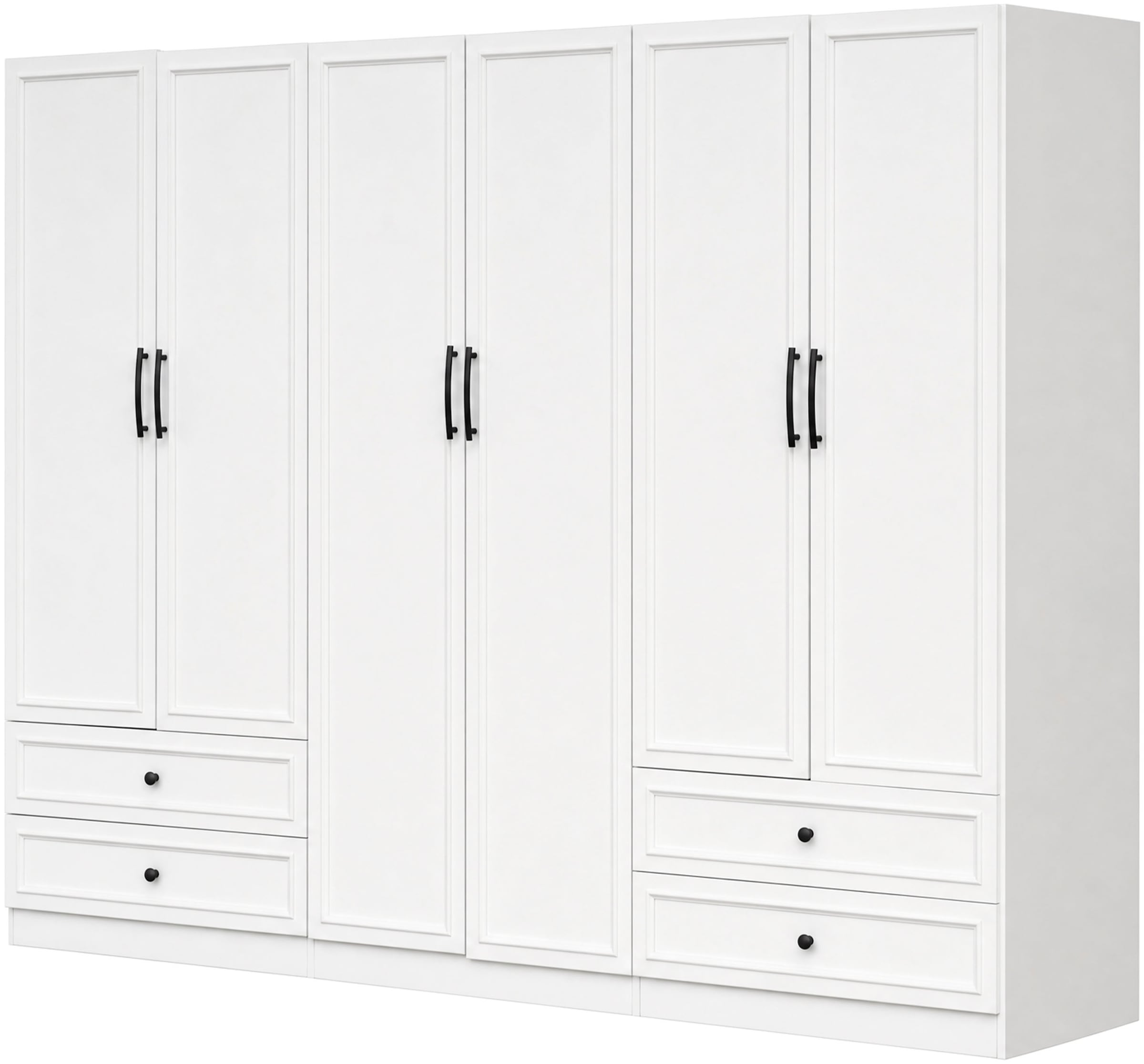 GOODproduct Armoires à vêtements »Arrian 240 cm Weiss | 6-türiger Drehtürenschrank im Landhausstil« ESPACE DE RANGEMENT XXL POUR VOTRE MAISON