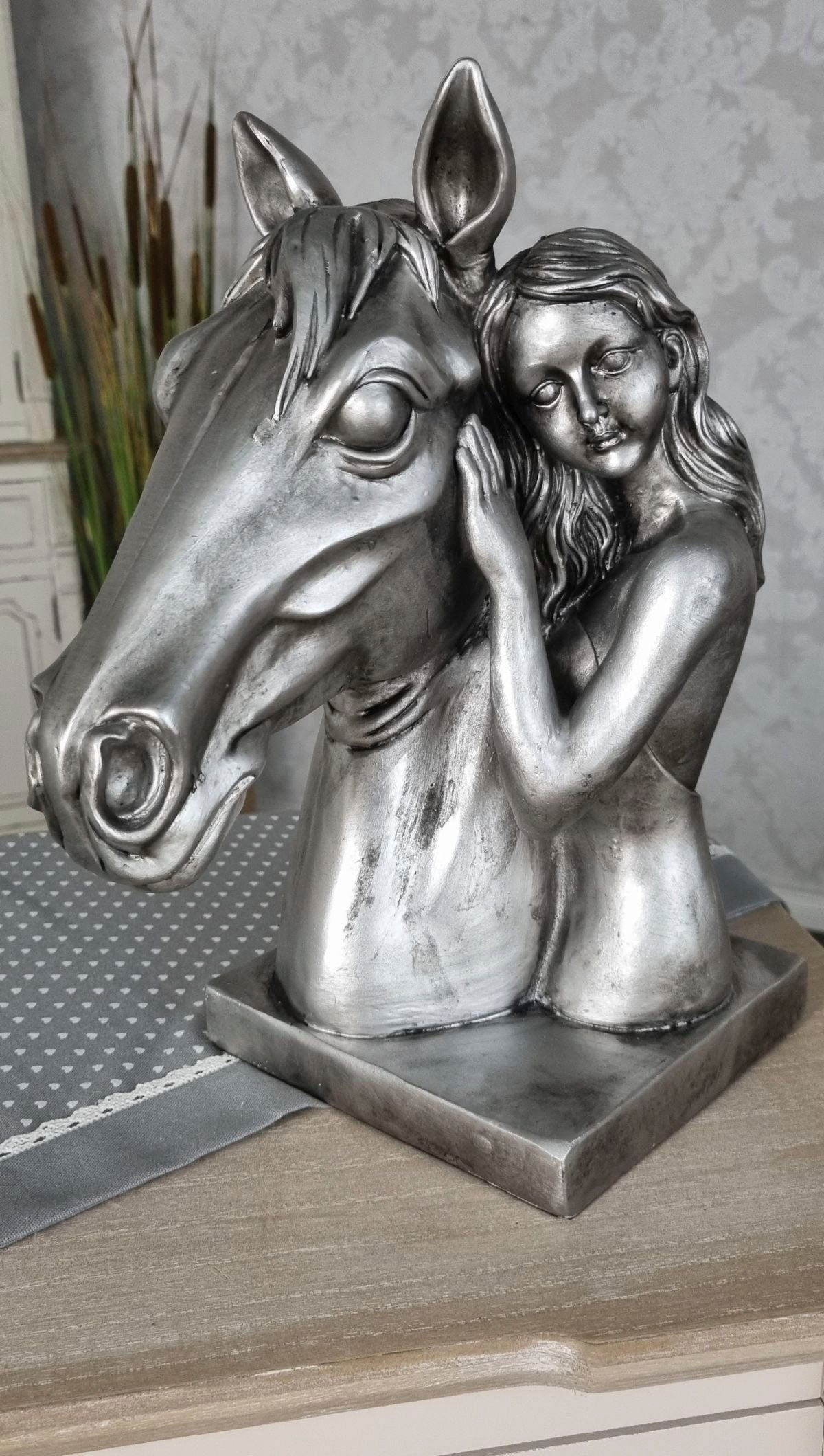Ambiente Haus Tierfigur »Pferdekopf mit Mädchen 32cm« günstig!