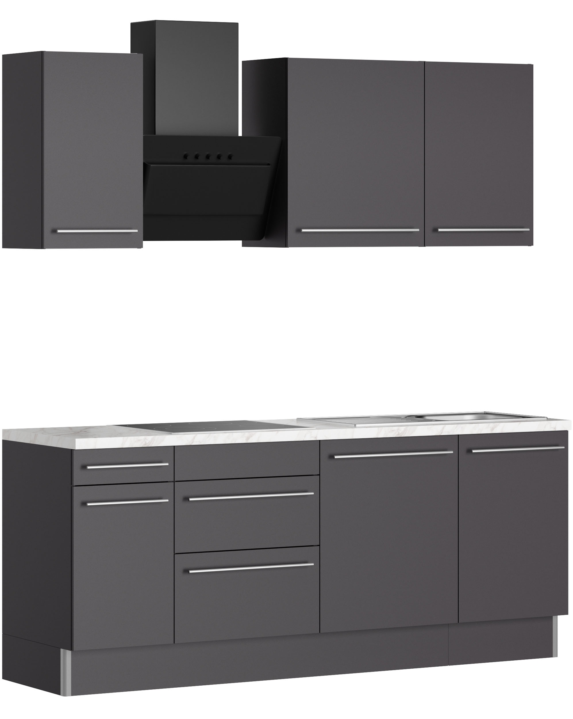 Image of KOCHSTATION Küche "KS-Bern2" Breite 210 cm, wahlweise mit E-Geräten, für autarkes Kochfeld 60 cm