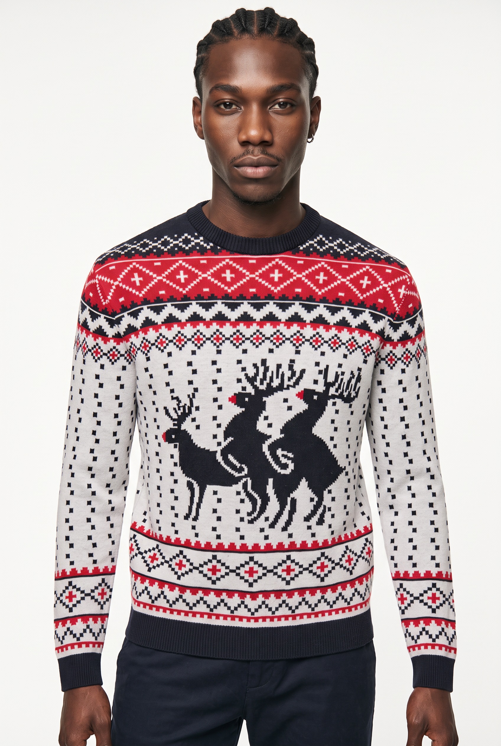 ONLY & SONS Rundhalspullover »ONSX-MAX REG DEER CREW KNIT«