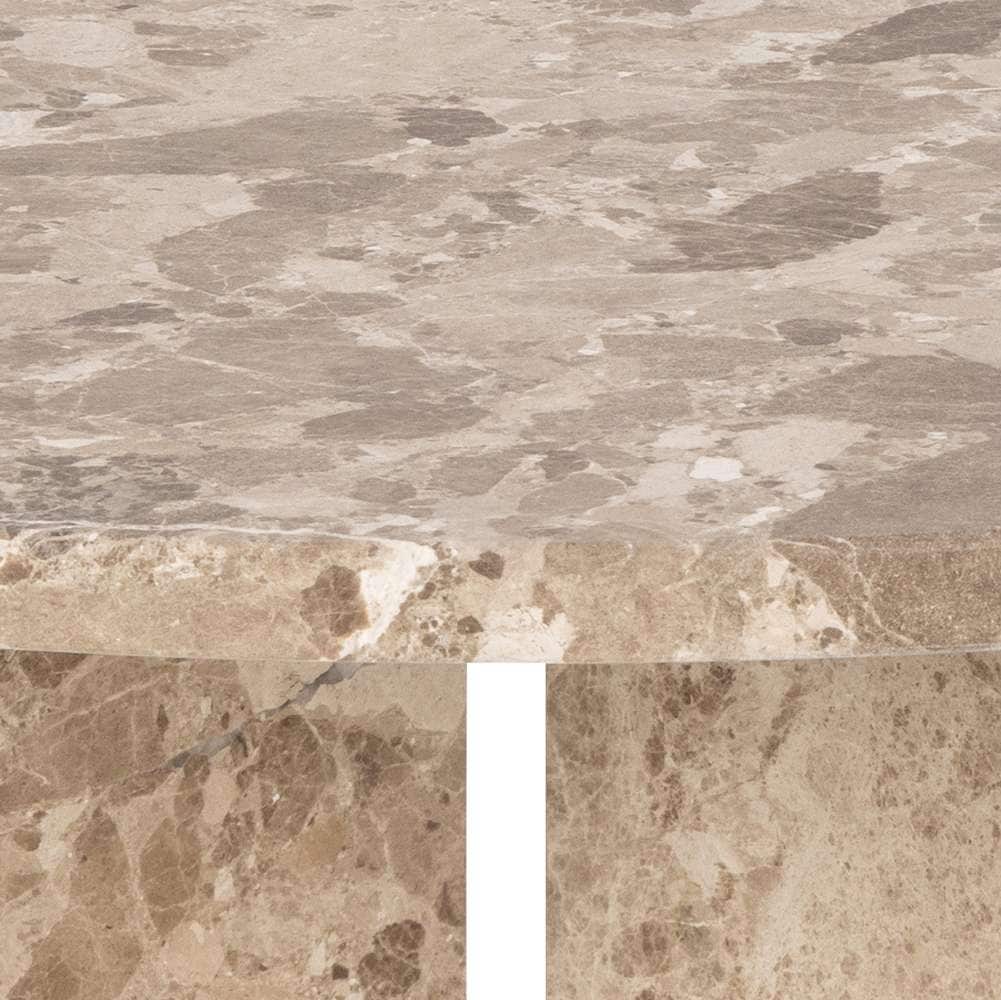 ACTONA GROUP Couchtisch »Vega« Couchtisch, und V-förmig Gestell matt Latte lackiert Marmor, Ø90x42 cm