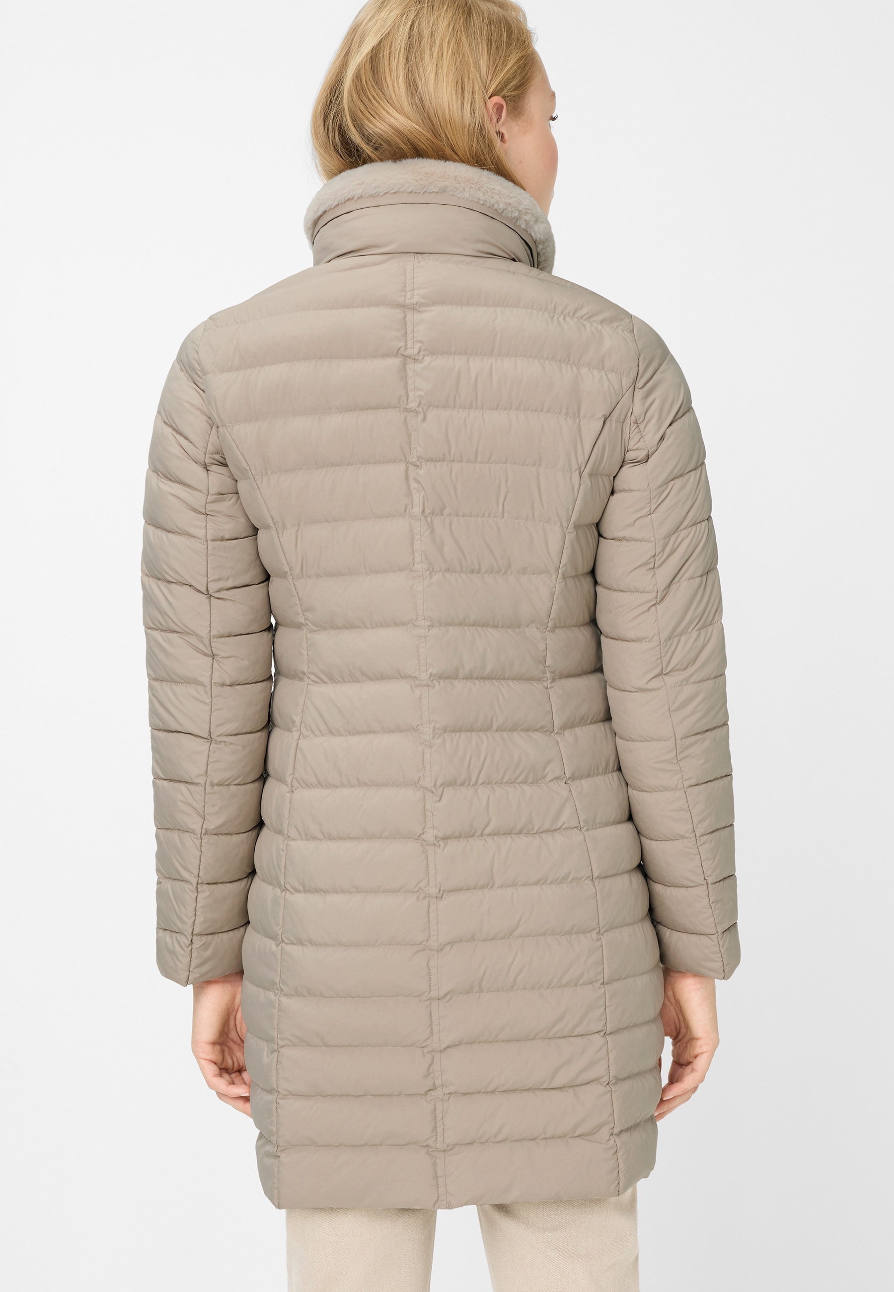 Fuchs Schmitt Steppmantel mit Plüschkragen, Regular Fit, verdeckter Reissverschluss