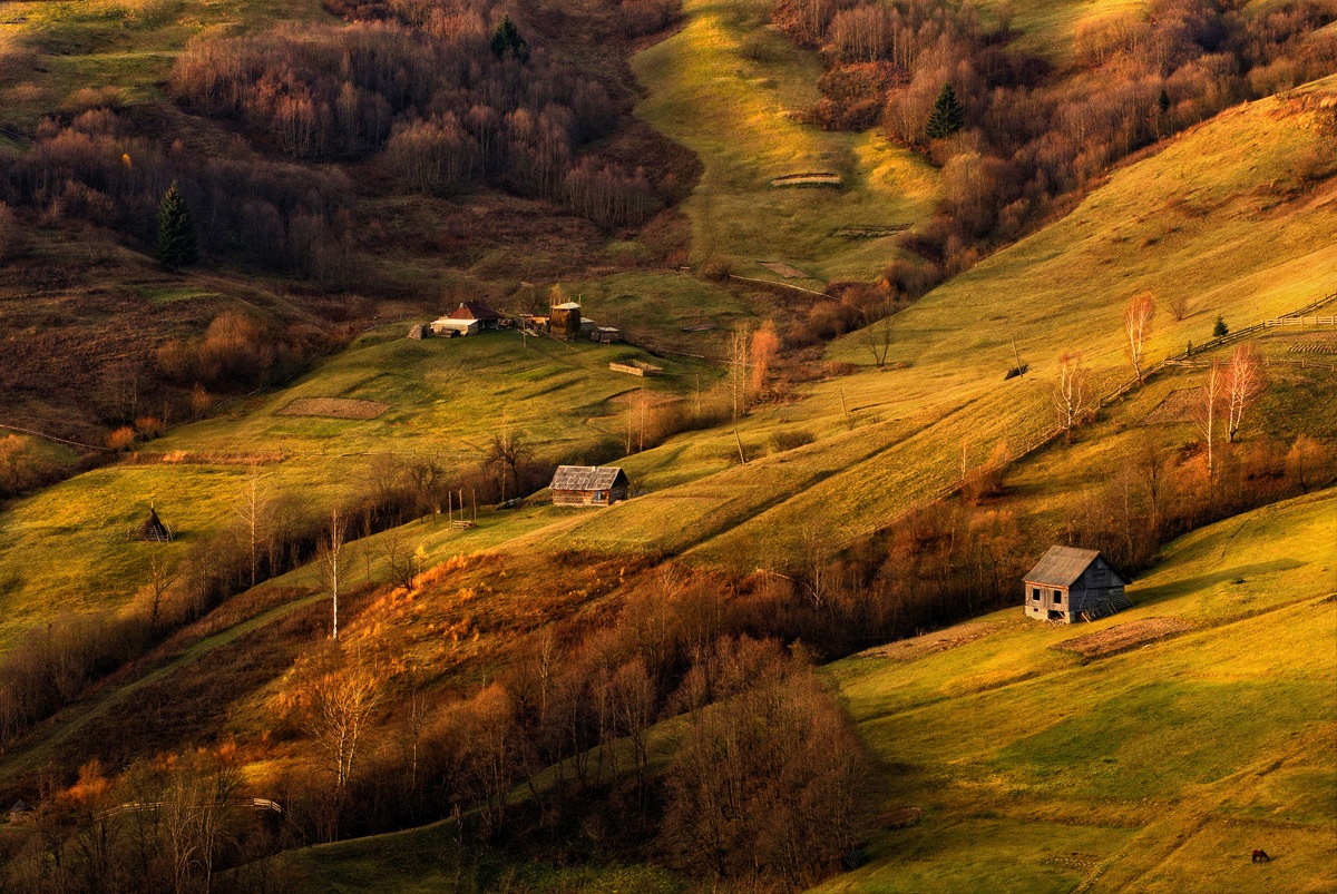 Image of Papermoon Fototapete »Landschaft mit Häusern«, Vliestapete, hochwertiger Digitaldruck, inklusive Kleister bei Ackermann Versand Schweiz