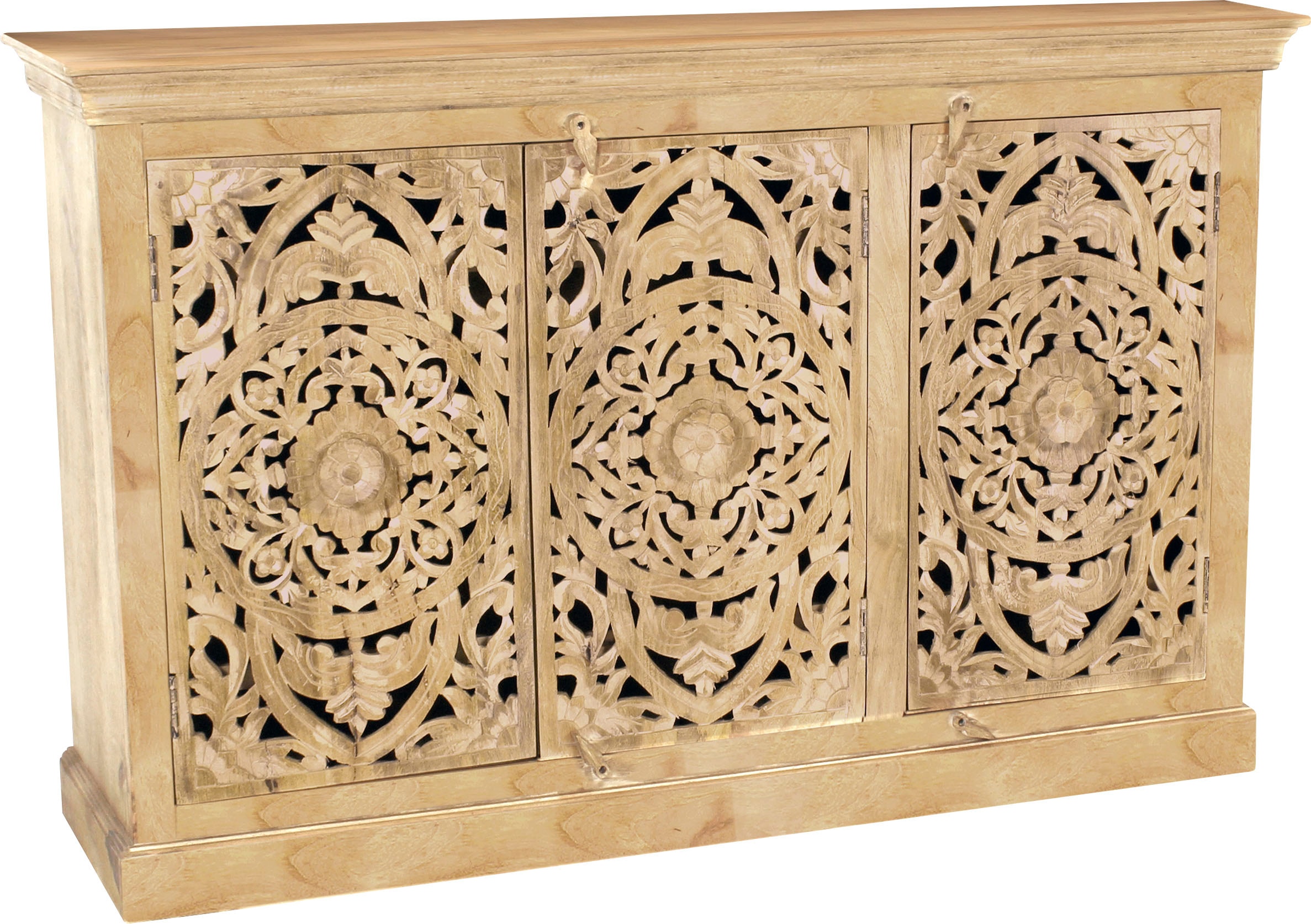 SIT Sideboard »Modena aus Mangoholz mit 3 Türen und aufwändigen Schnitzereien« Aufwändige Schnitzereien im orientalischen Stil