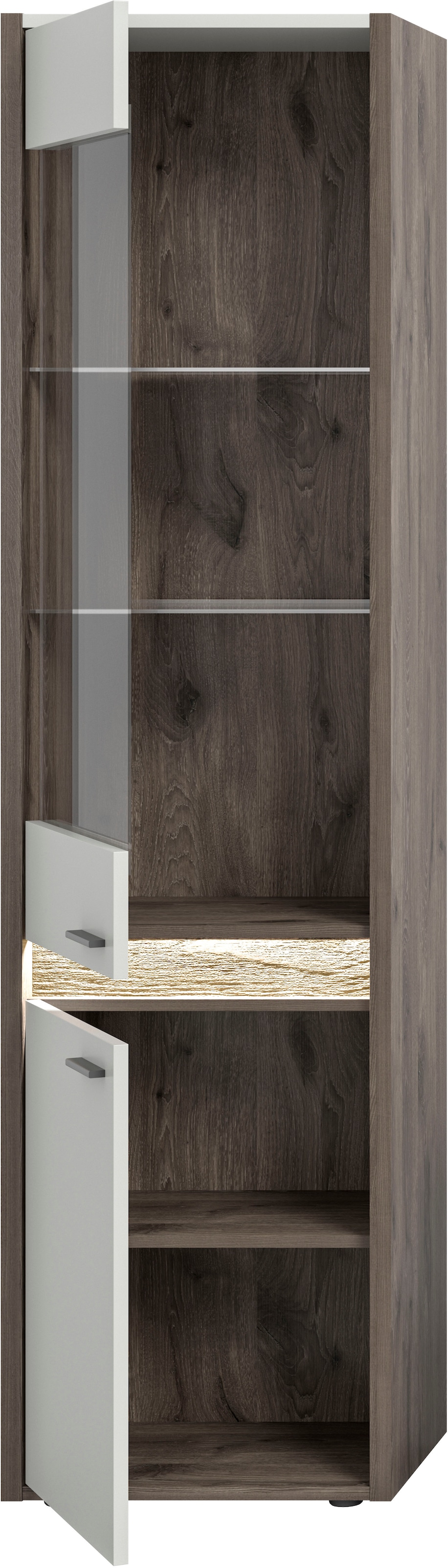 INOSIGN Vitrine »Treviso, Höhe 198 cm, inkl. Frontbeleuchtung, 2 Türen, 2 Glasböden« 1 Einlegeboden, Standvitrine, Glasvitrine, Vitrinenschränke