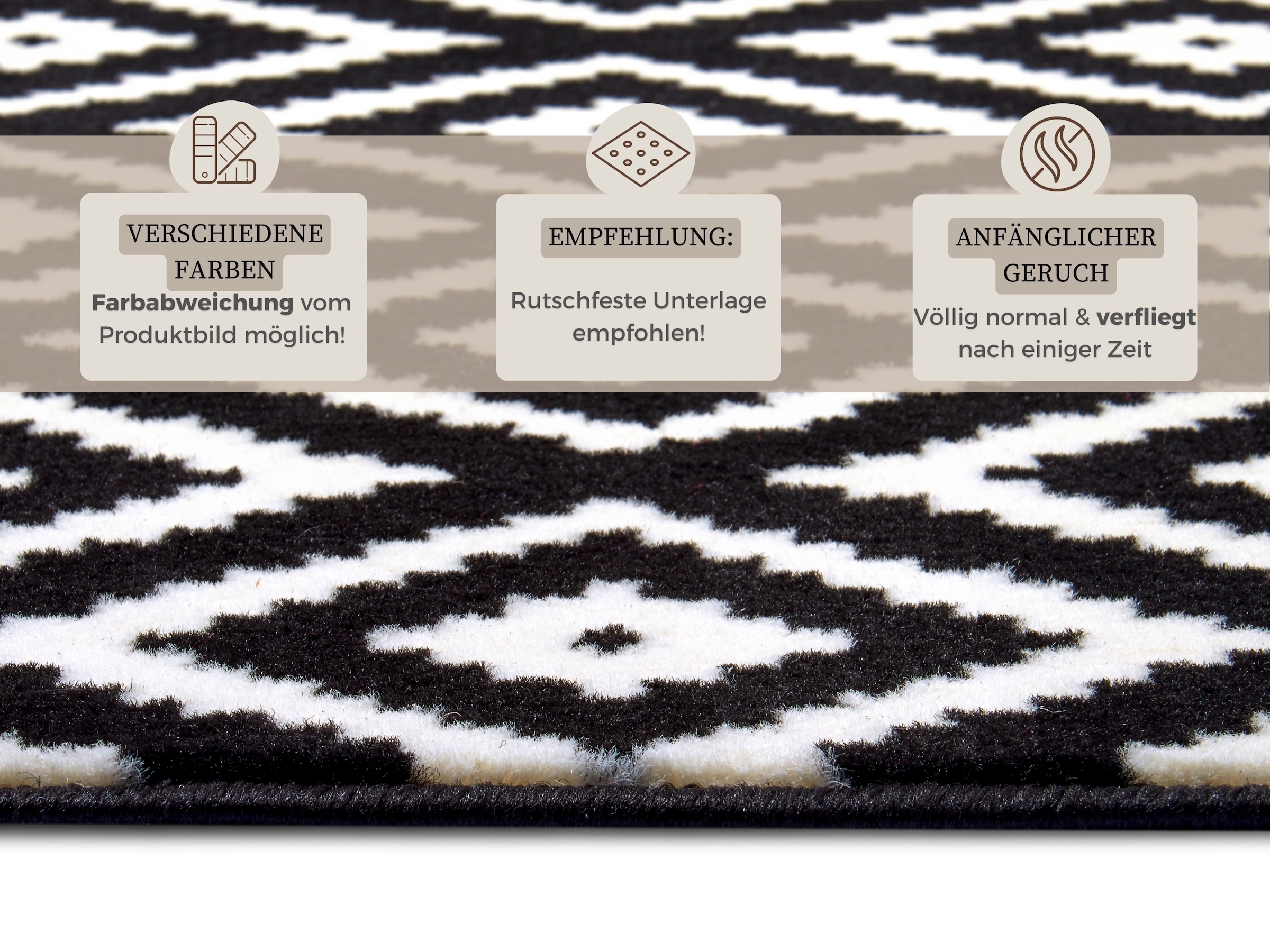 HANSE Home Teppich »Raute« rechteckig 9 mm Höhe Läufer, Kurzflor, Skandi, Raute, Wohnzimmer, Schlafzimmer, Flur