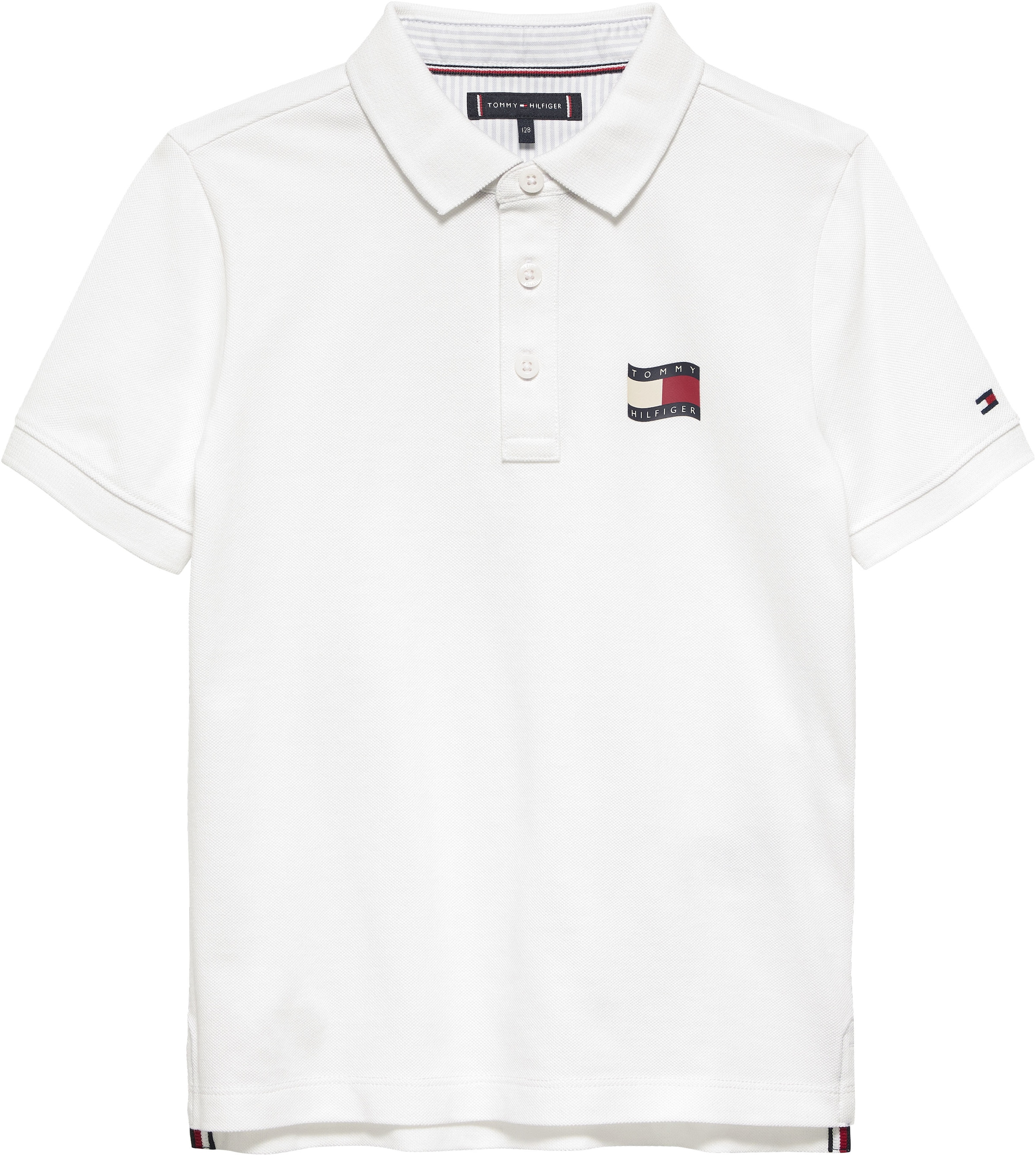 Tommy Hilfiger Poloshirt »WAVY FLAG POLO ITHICA PLACKET SHORT SLEEVE« Kinder bis 16 Jahre, Baumwoll-Piqué, regular fit