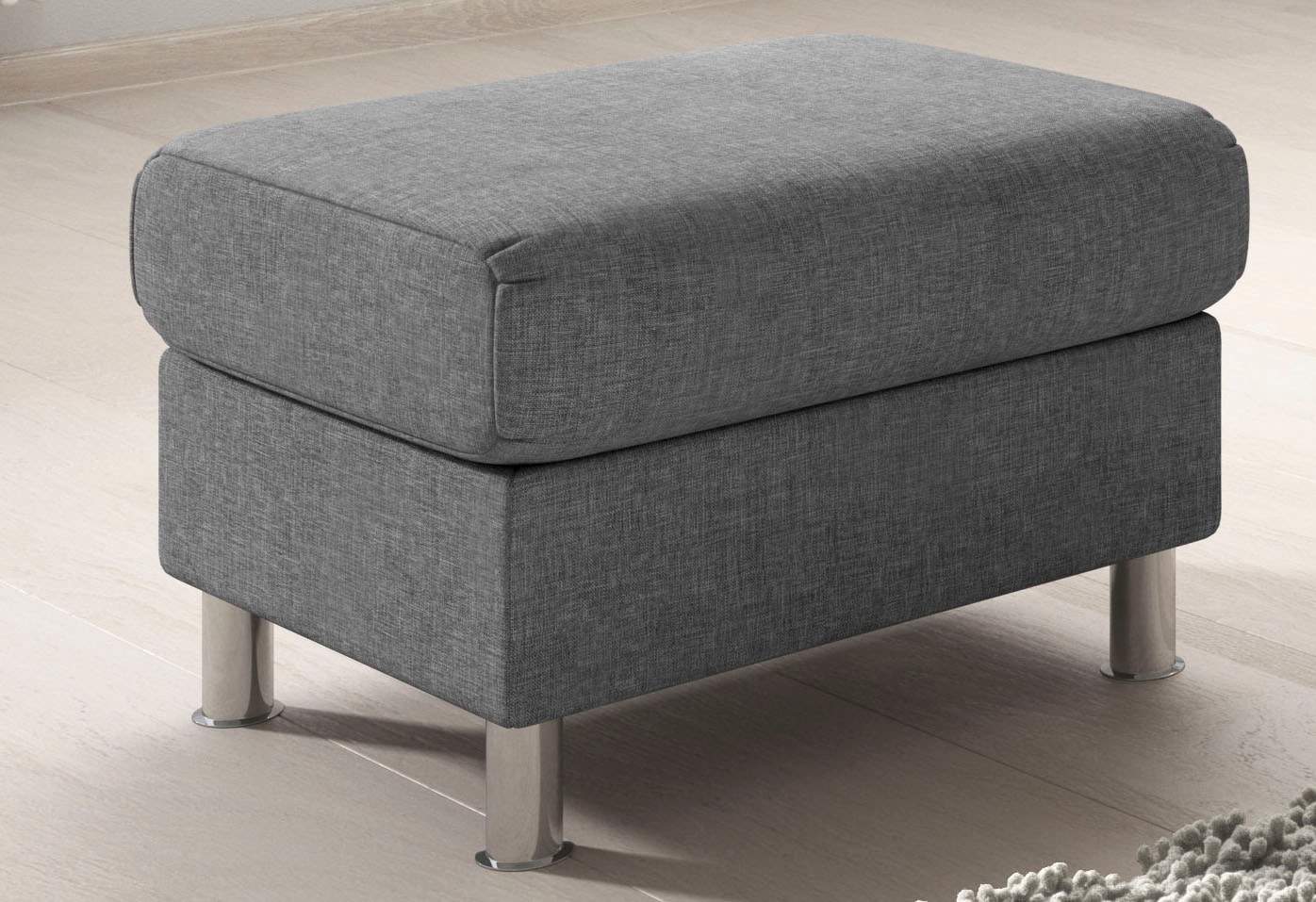 Image of TRENDMANUFAKTUR Hocker "Rondo II 67 cm, bequem, Chromfüsse" wahlweise mit komfortablem Federkern, frei im Raum stellbar