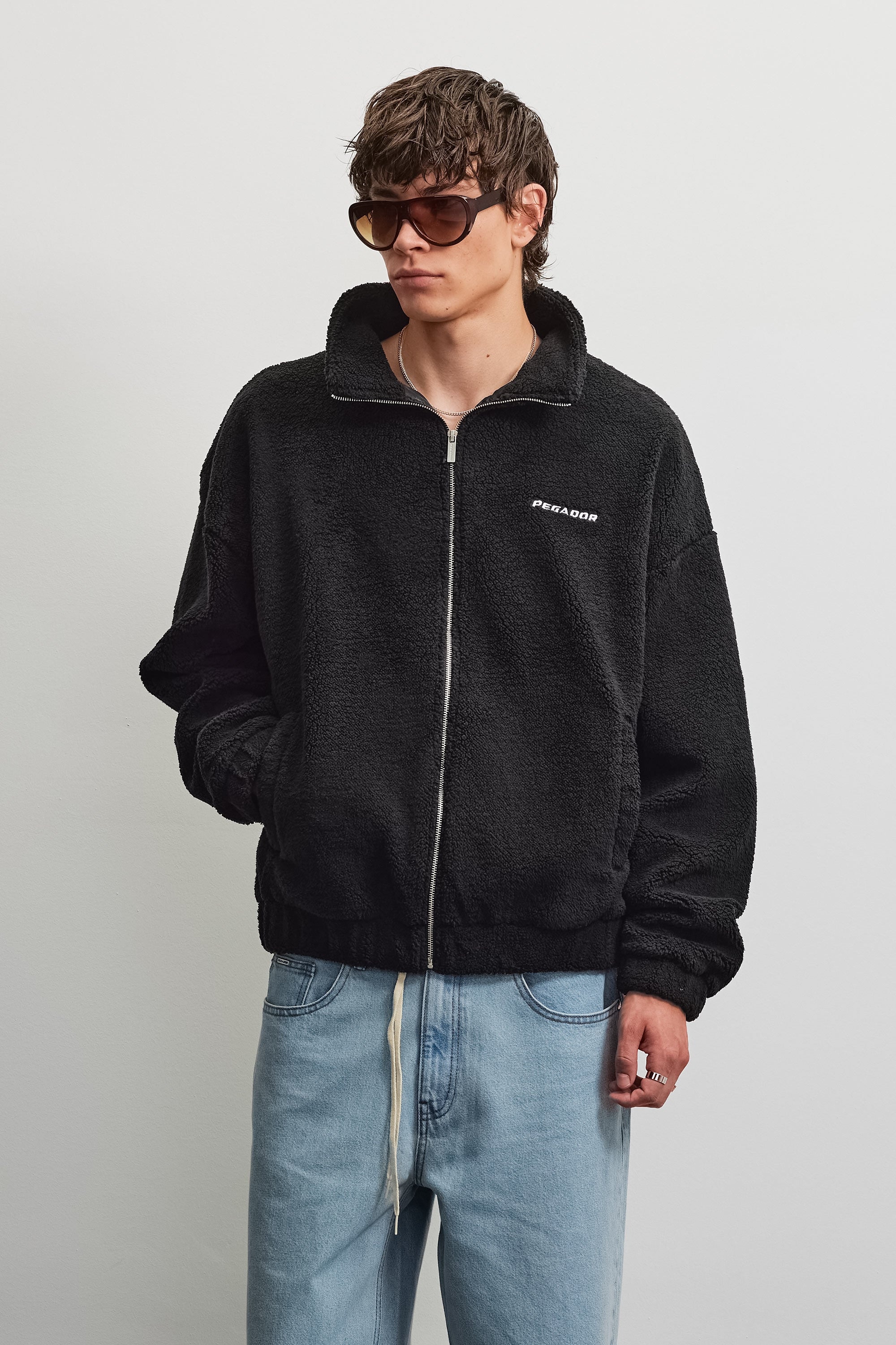 Image of PEGADOR Sweatjacke "Alto Teddy Jacket" Kunstfaser, regular fit
